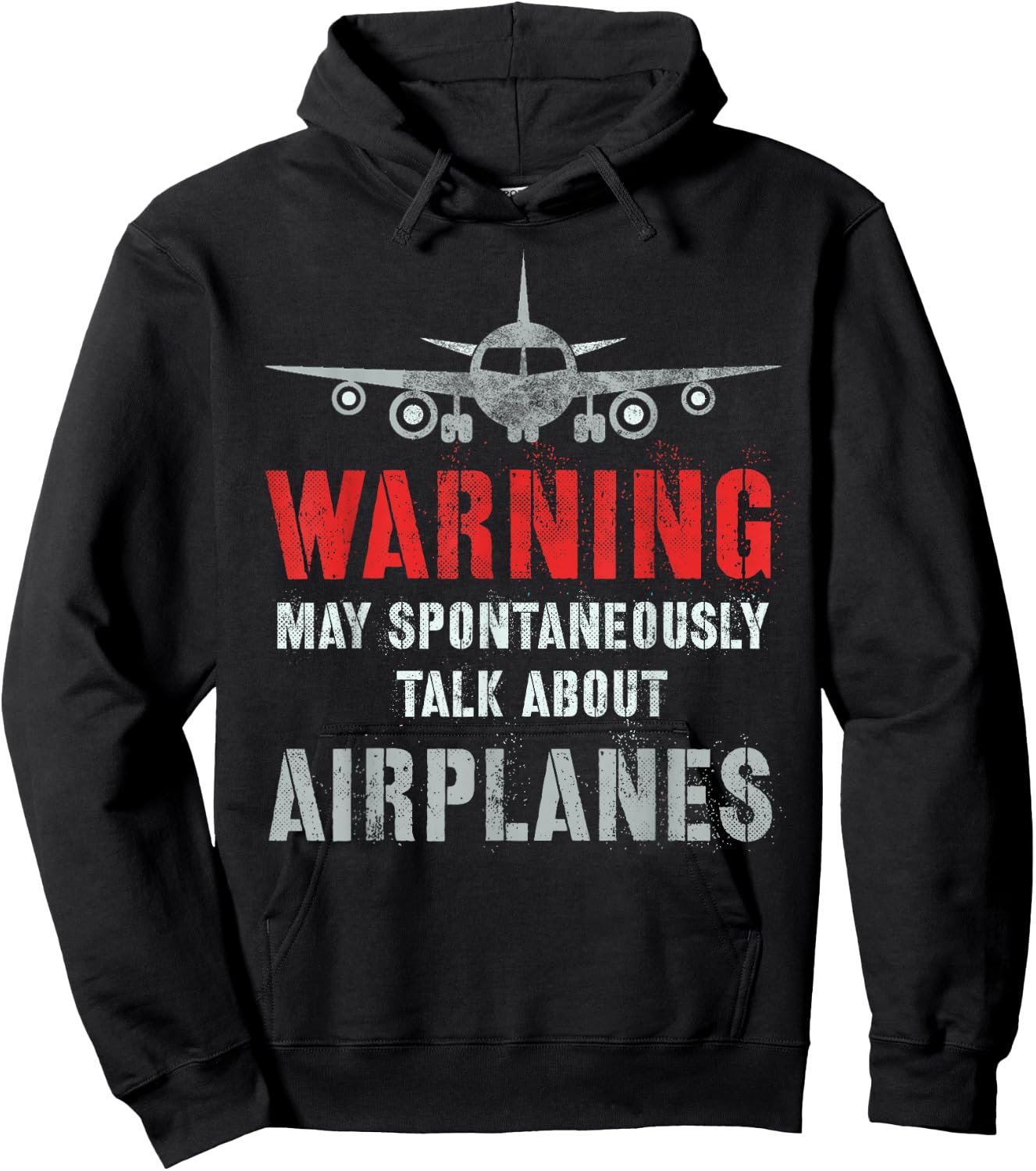 Vintage I May Spontaneously TALK ABOUT AIRPLANES Fly Model Hoodie - Hoodie | Black