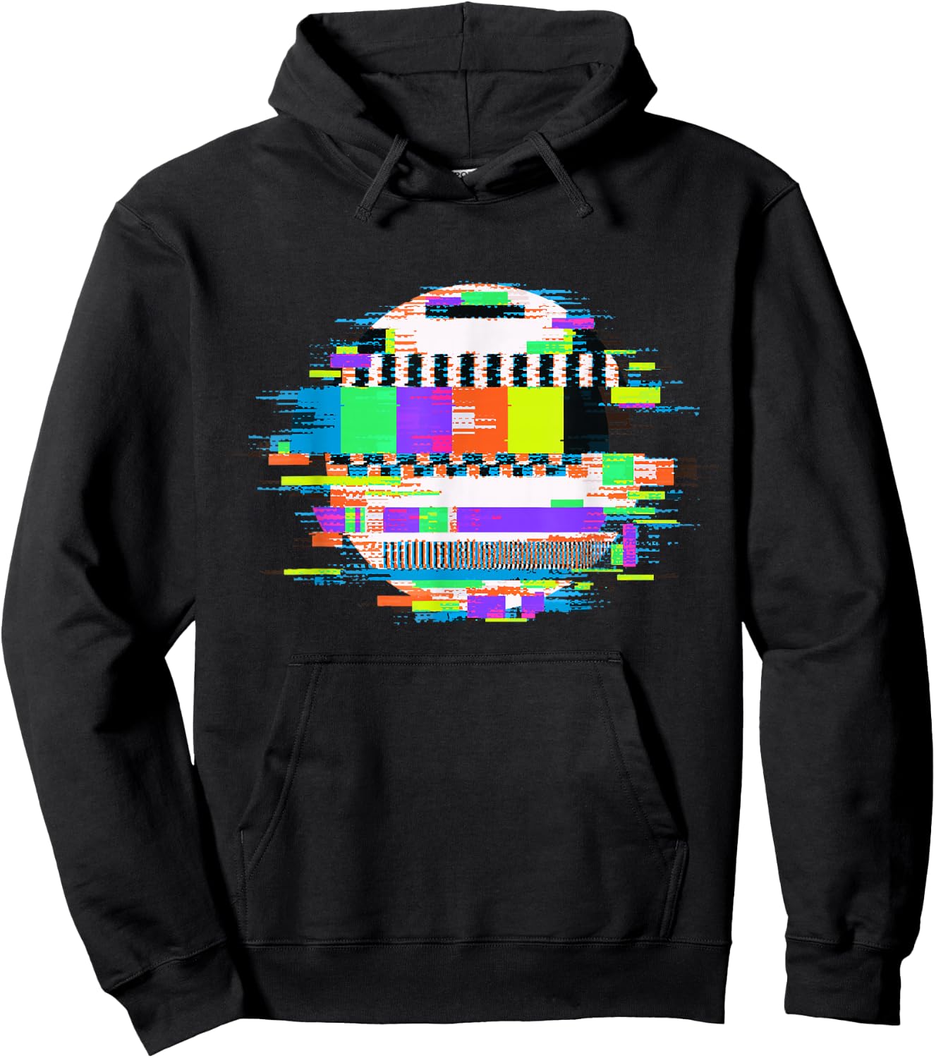 Glitch TV Static Trippy Glitch TV Screen Art Hoodie - Hoodie | Black