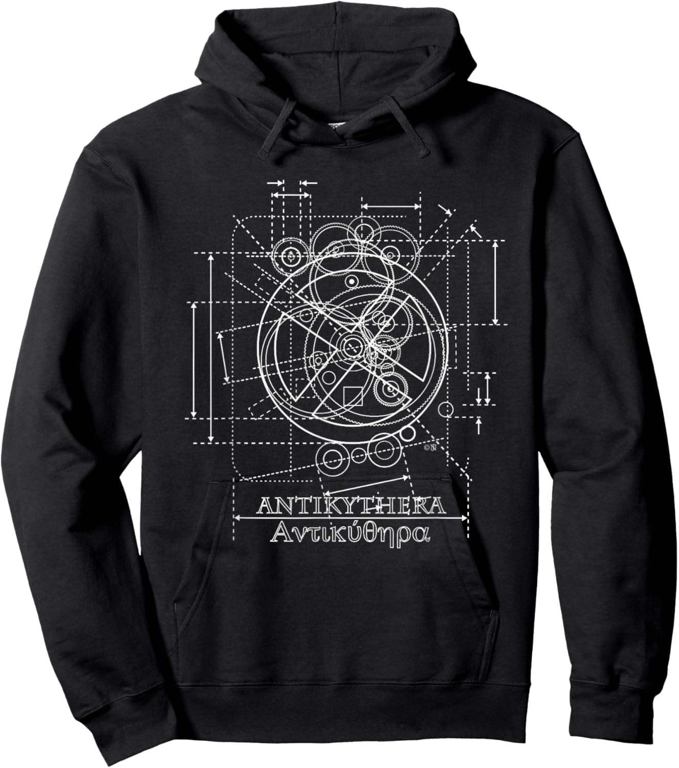 Antikythera Mechanism Drawing Hoodie - Hoodie | Black