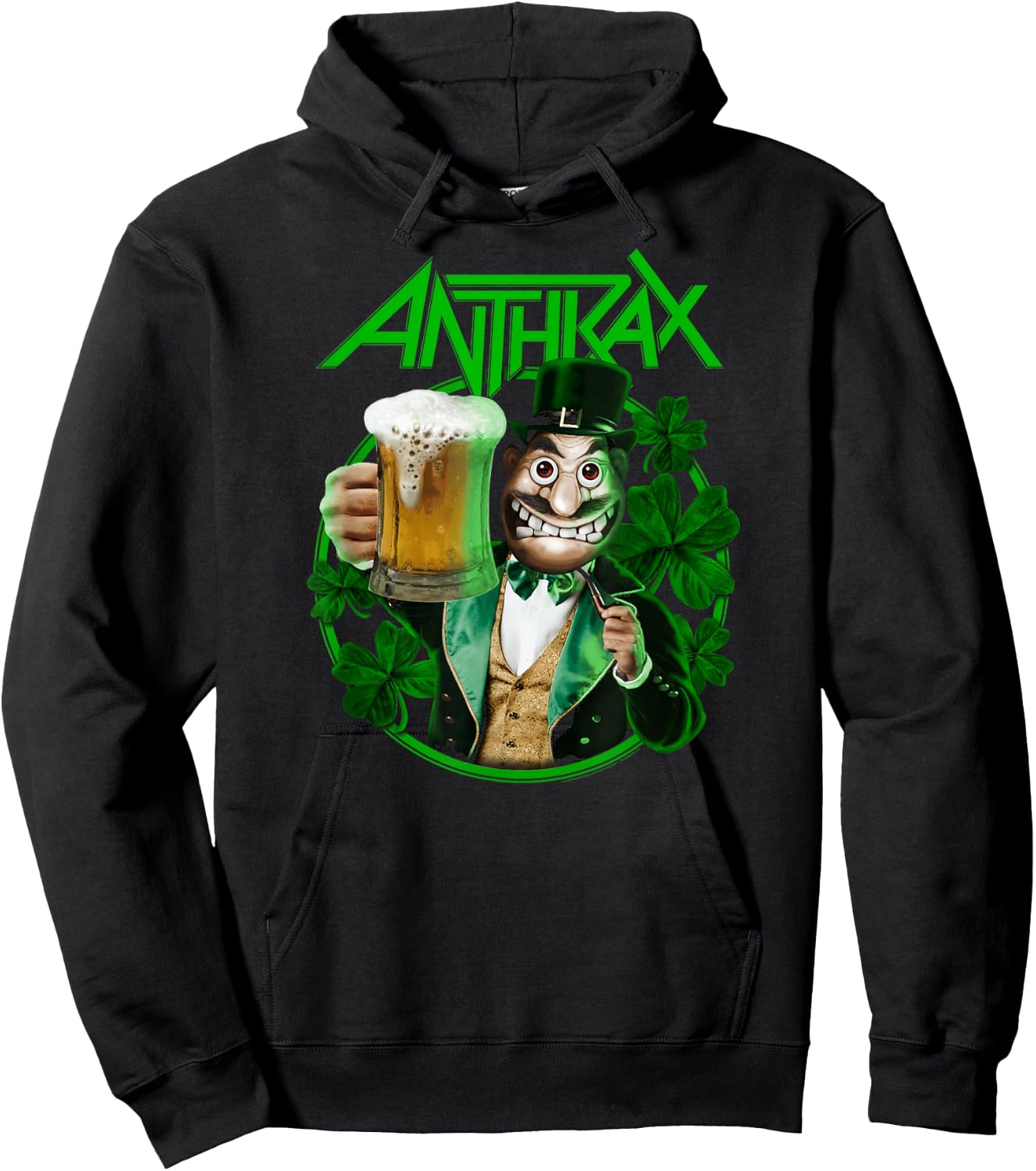 Anthrax – St. Patrick's Day Beer Shamrock Hoodie - Hoodie | Black