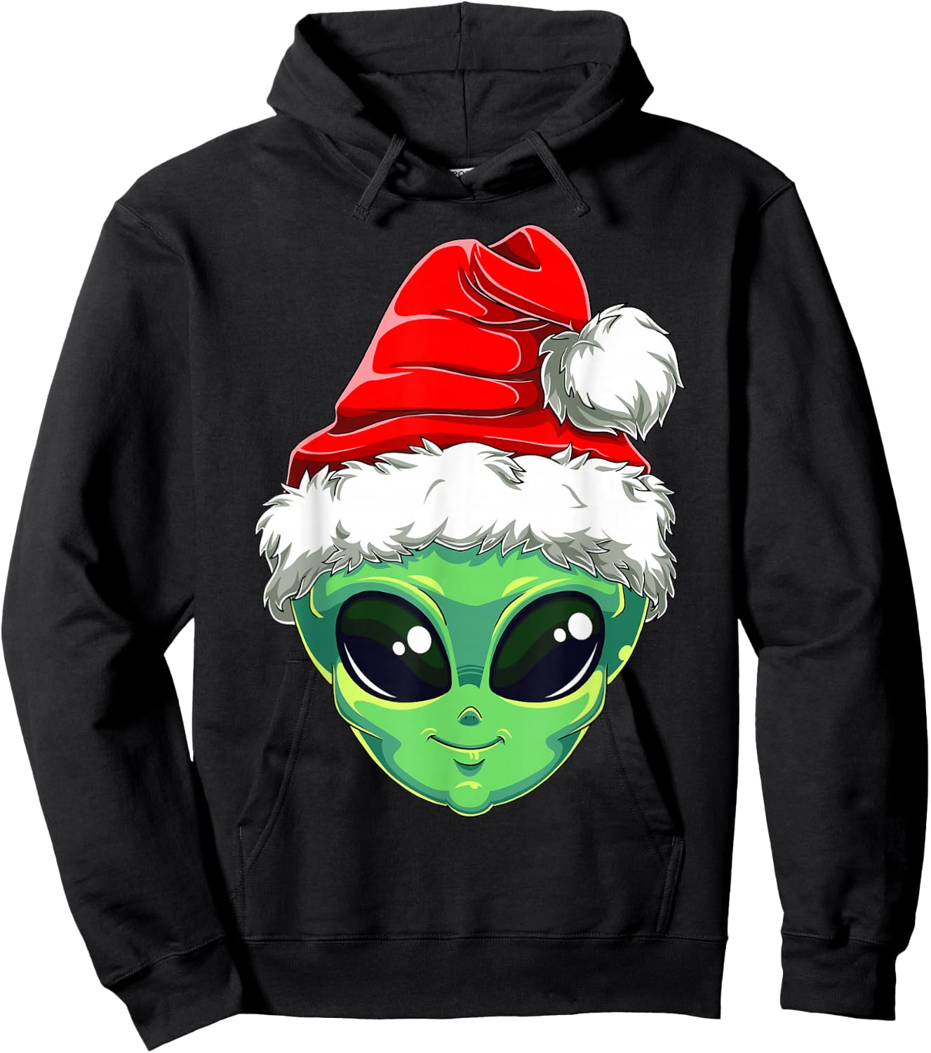 Christmas Alien Santa Costume Funny UFO Santa Hat Xmas Kids Hoodie - Hoodie | Black