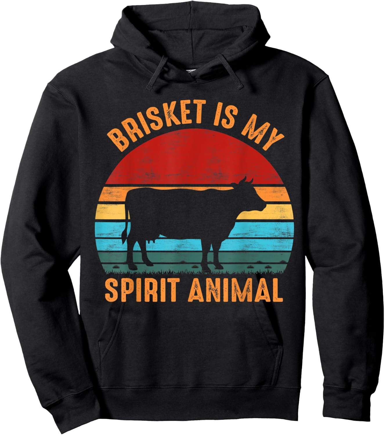 Brisket Is My Spirit Animal Funny Grilling BBQ Hoodie - Hoodie | Black