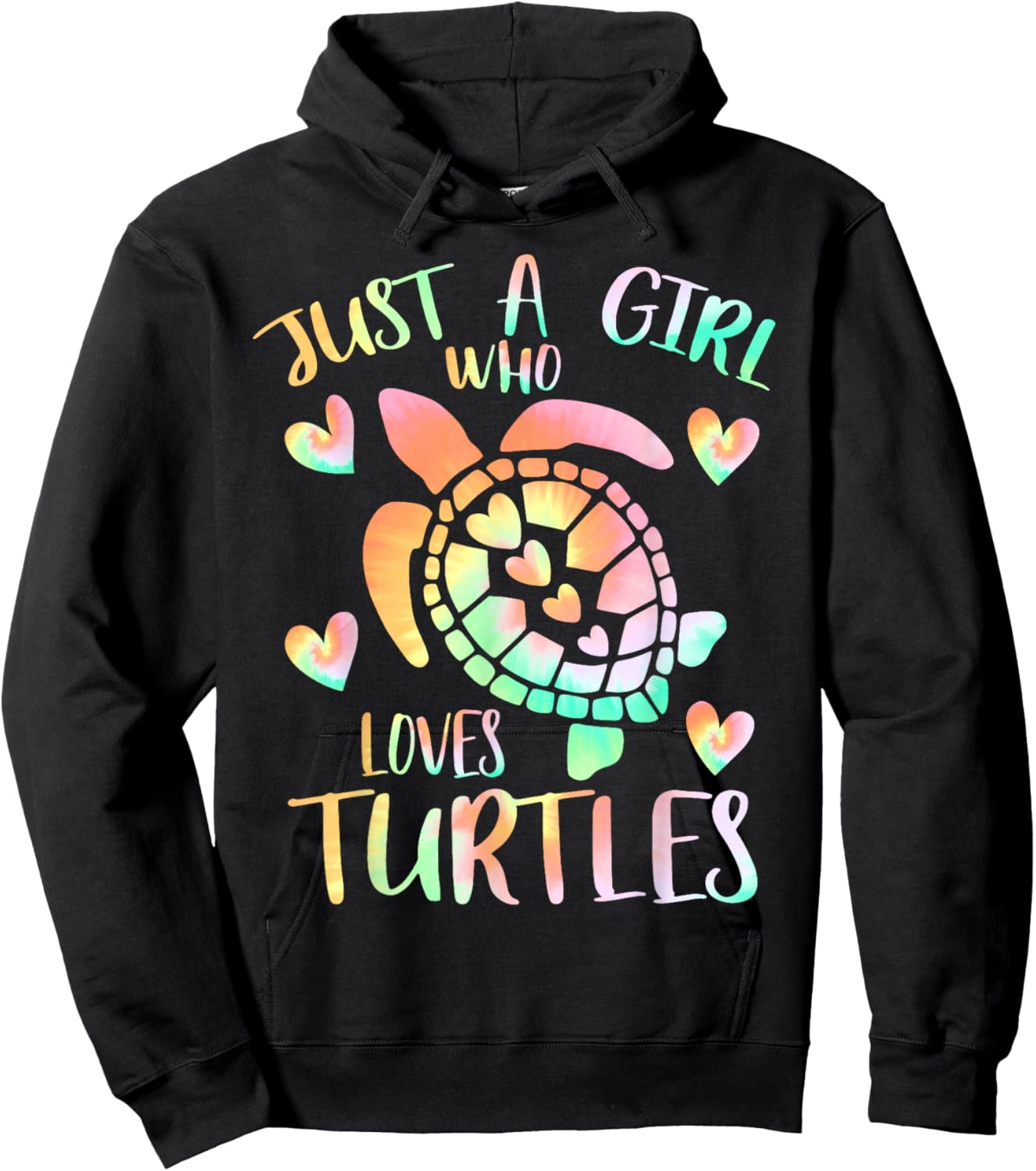 Just a Girl Who Loves Turtles Tie Dye Sea Turtle Girls Theme Hoodie - Hoodie | Black