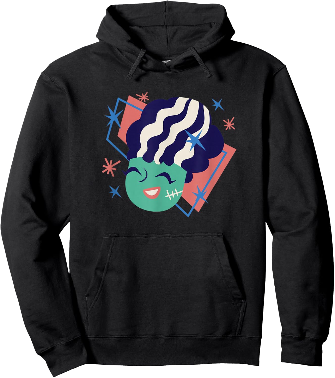 Mid Century Cartoon Bride of Frankenstein Hoodie - Hoodie | Black