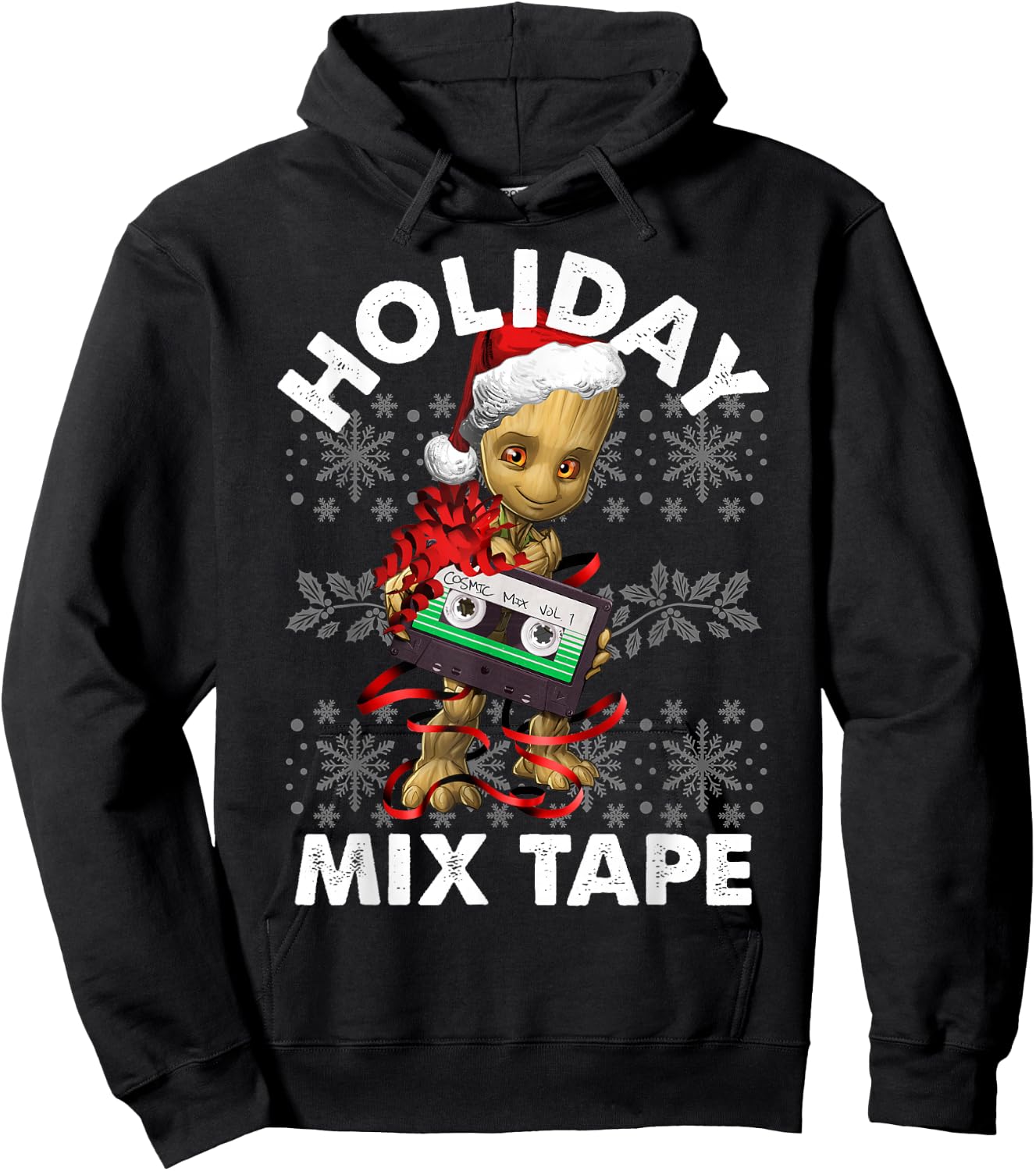 Marvel Guardians of The Galaxy Groot Mix Tape Christmas Hoodie - Hoodie | Black