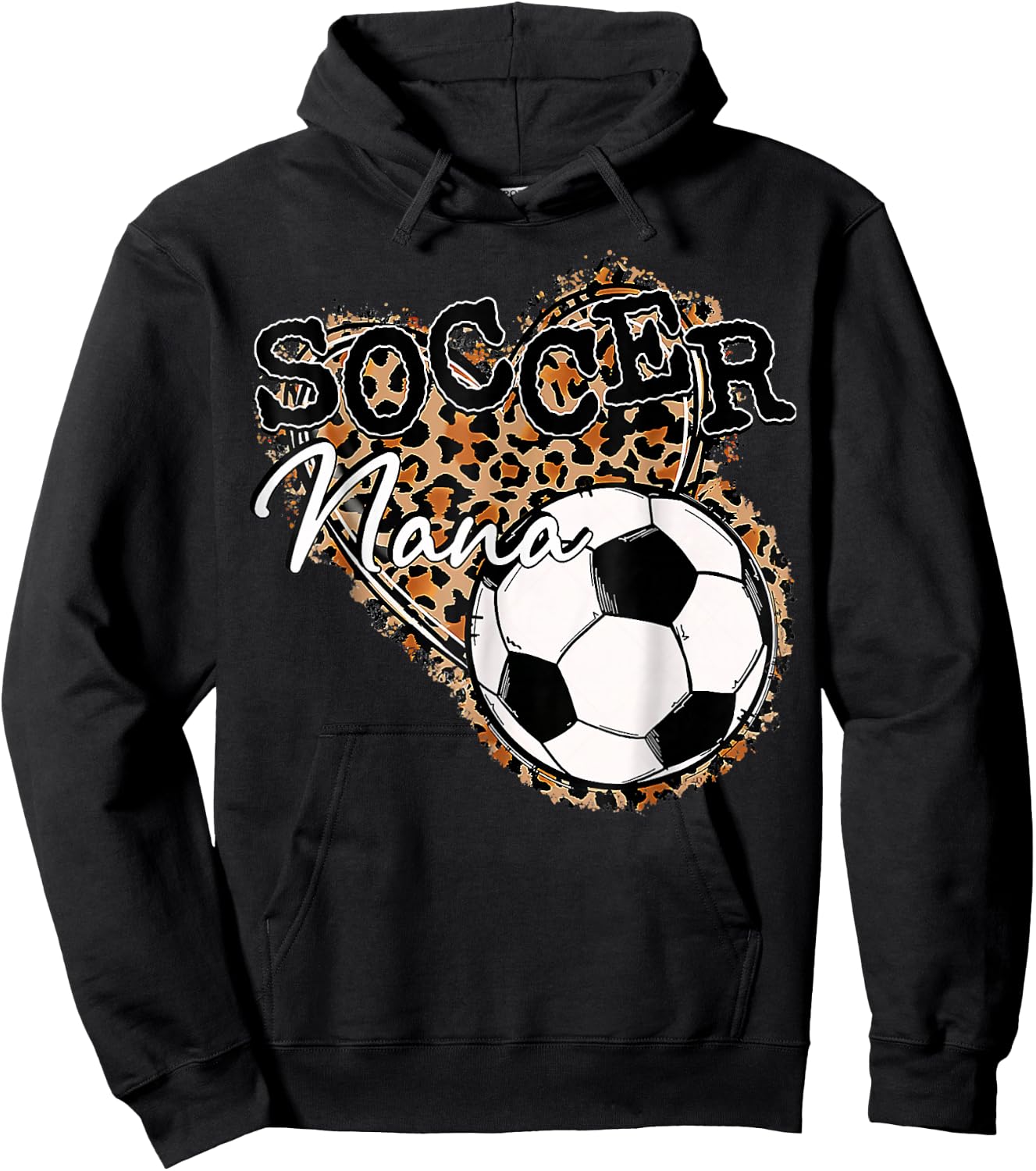 Soccer Nana Leopard Mother's Day Hoodie - Hoodie | Black