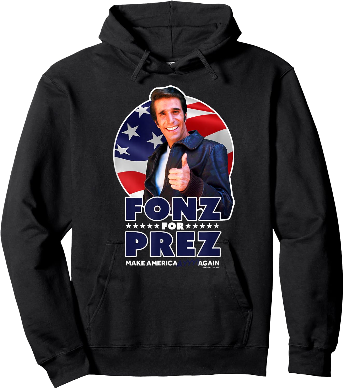 Happy Days Fonz For Prez Hoodie - Hoodie | Black