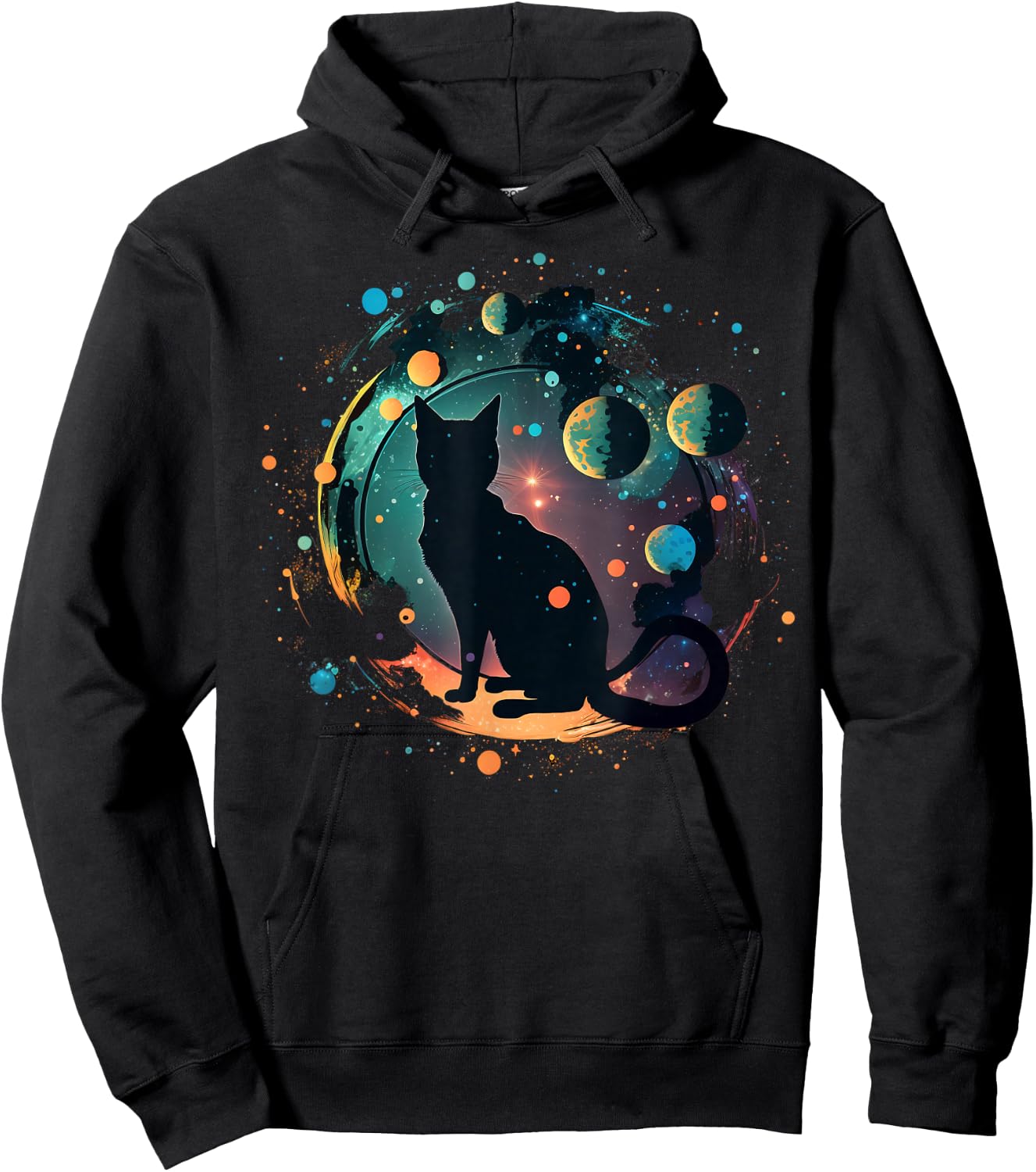 Astronaut Cat or Funny Space Cat on Galaxy Cat Women Kids Hoodie - Hoodie | Black