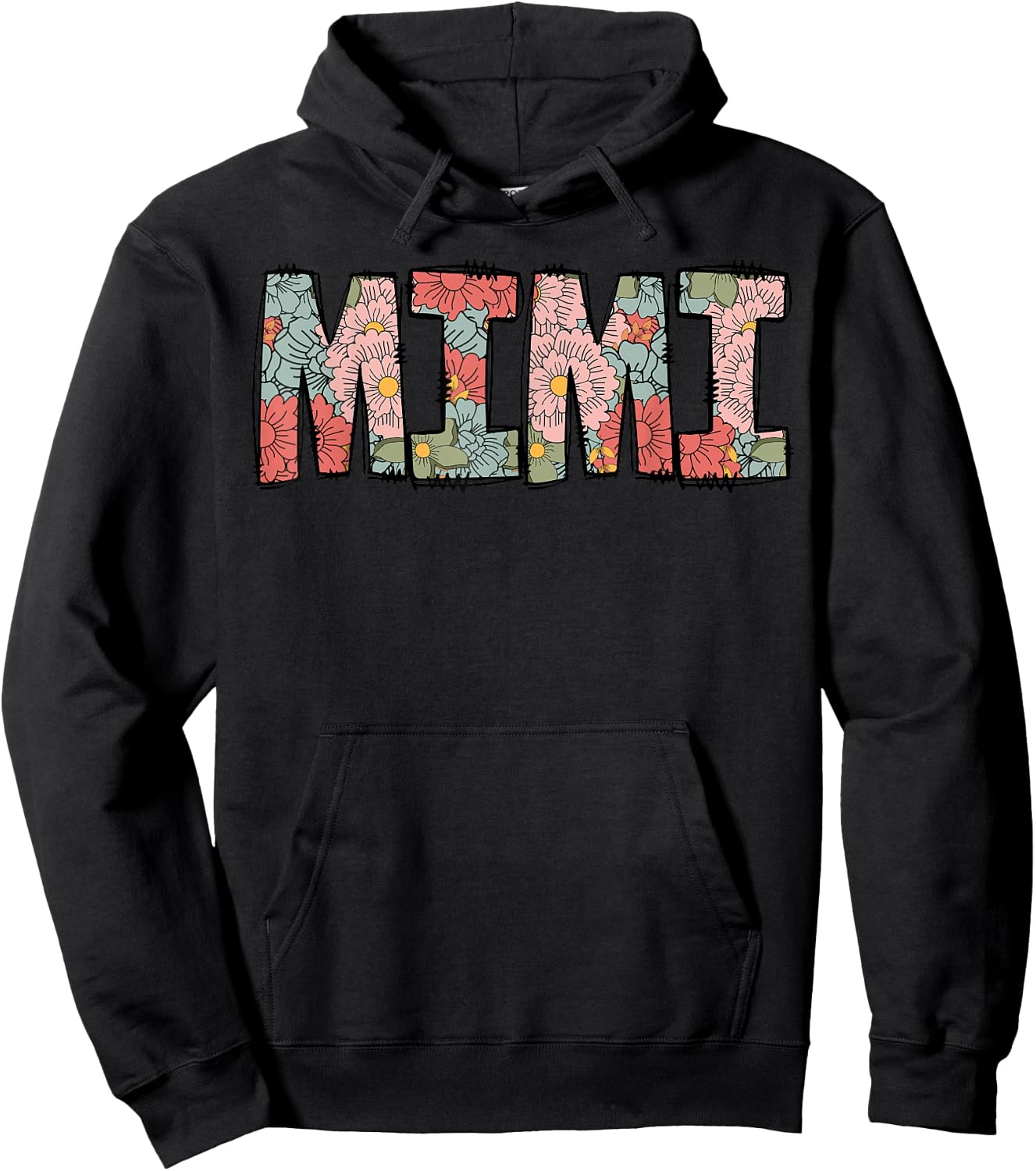 Retro Mimi Colourful Flowers Groovy Daisy Flower Hoodie - Hoodie | Black