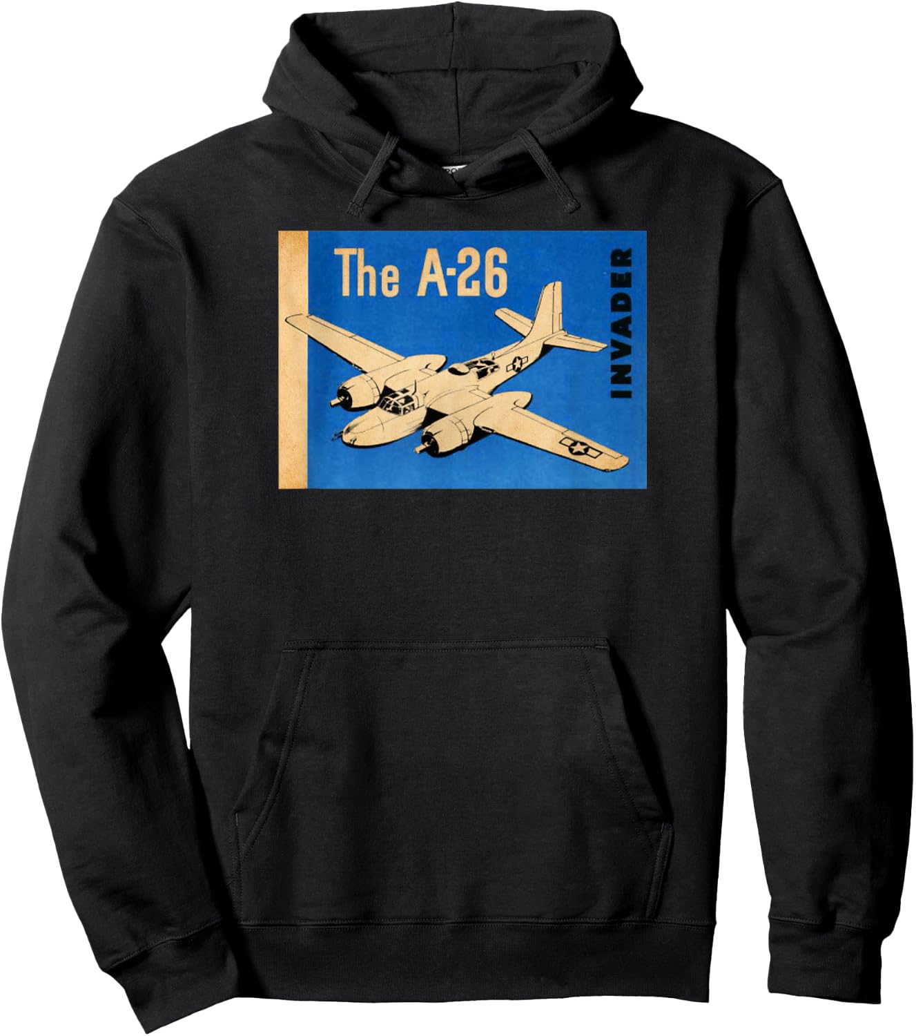 A-26 Invader Twin-Engine WW2 American Aircraft Graphic Hoodie - Hoodie | Black