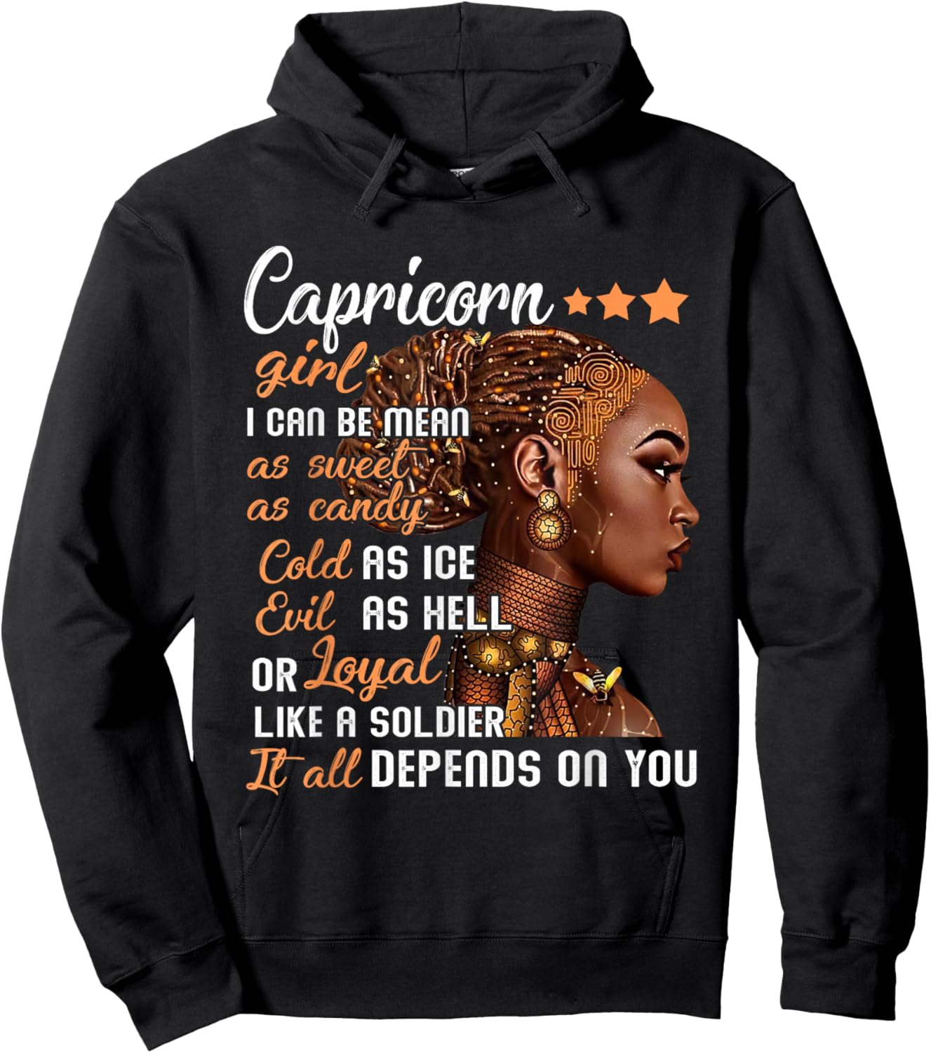 Birthday Gift Capricorn Girl December or January Women Hoodie - Hoodie | Black