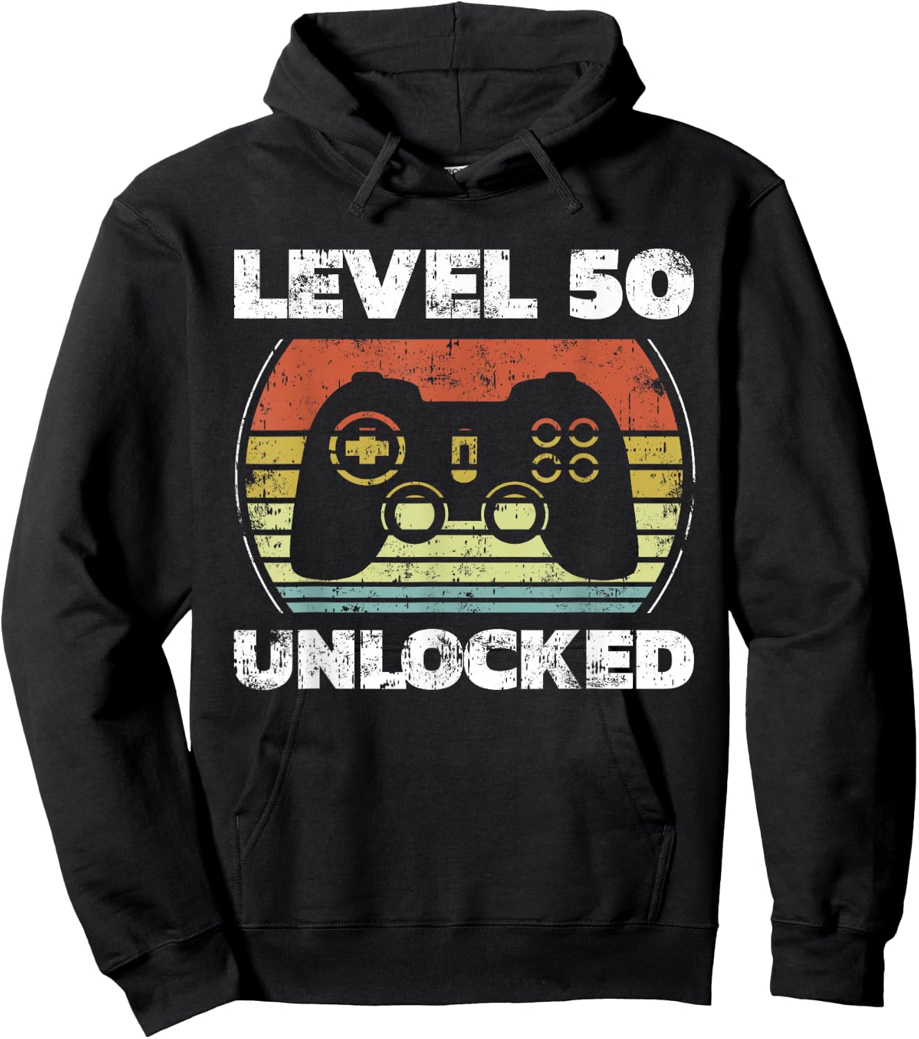 Level 50 Unlocked Funny Video Gamer 50th Birthday Hoodie - Hoodie | Black