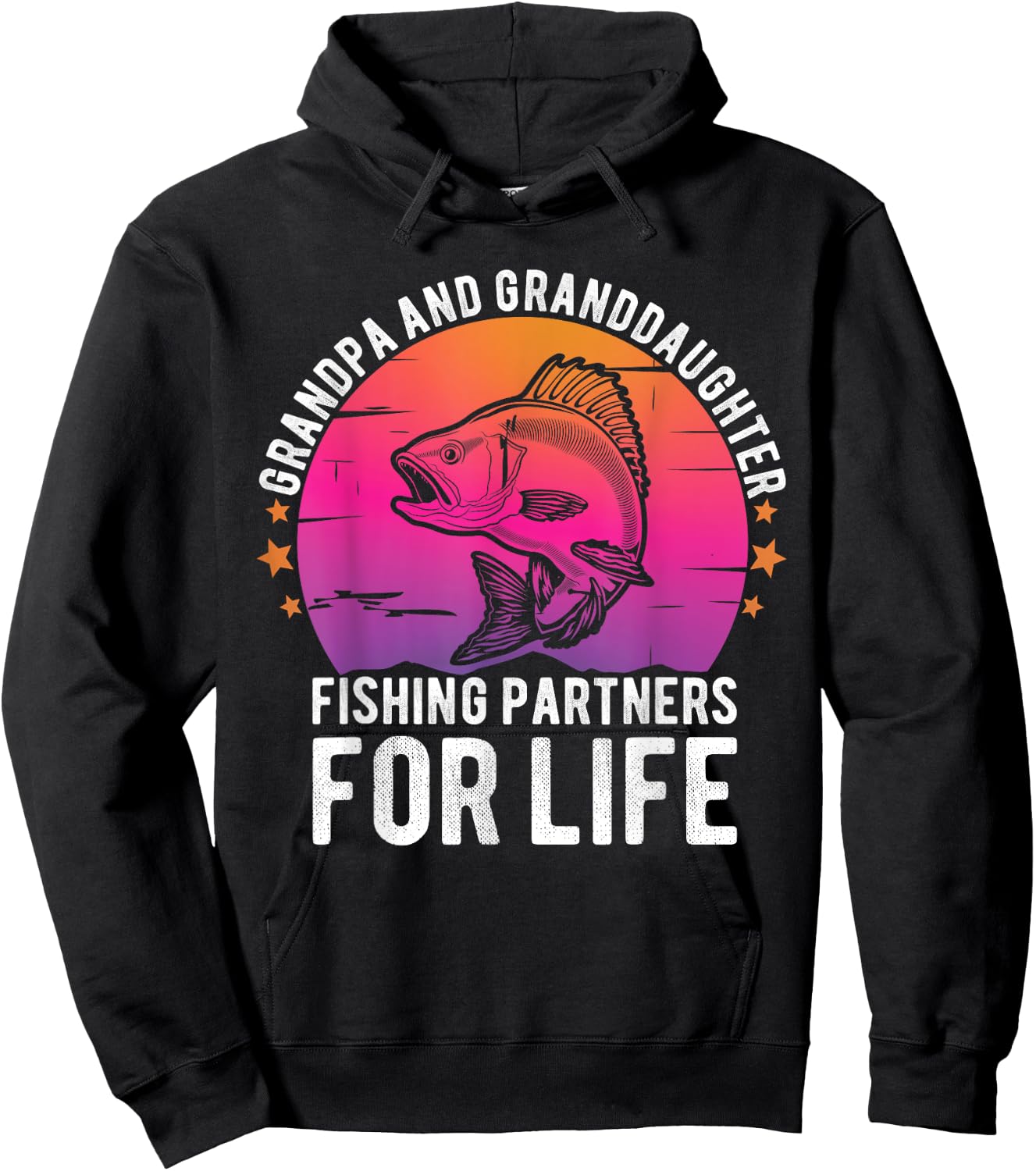 Grandpa and Granddaughter Fishing Partners For Life Fishing Hoodie - Hoodie | Black