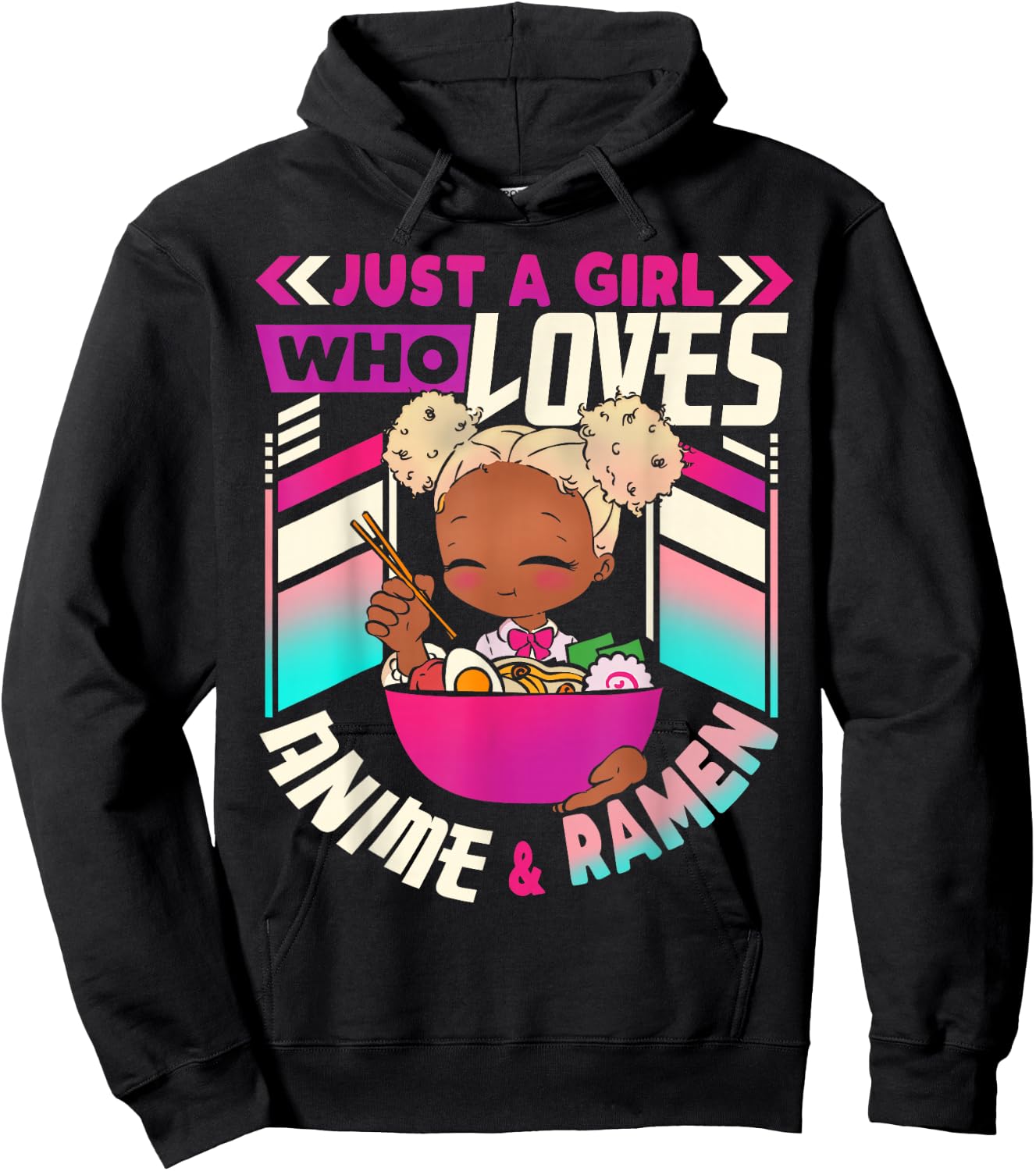 Anime Ramen Black Girl Hoodie - Hoodie | Black