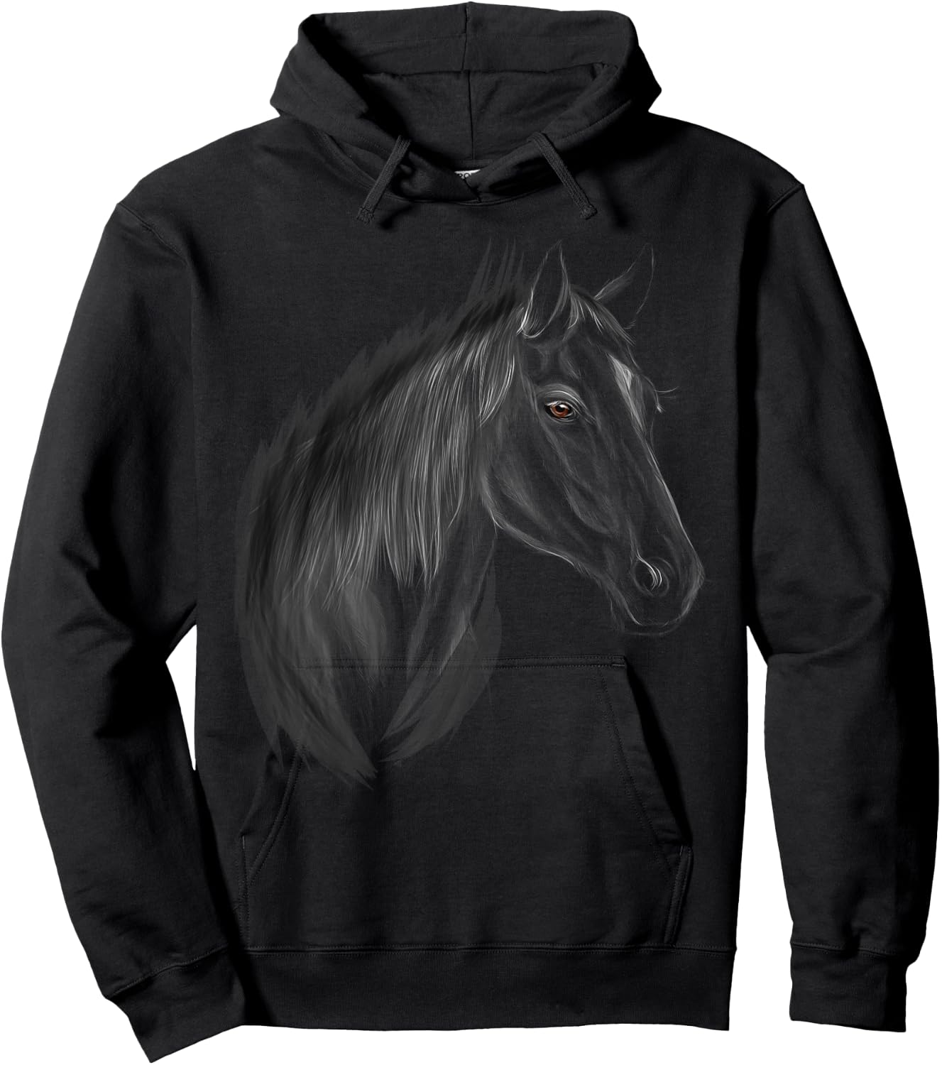 Horse Horses Black Stallion Hoodie - Hoodie | Black