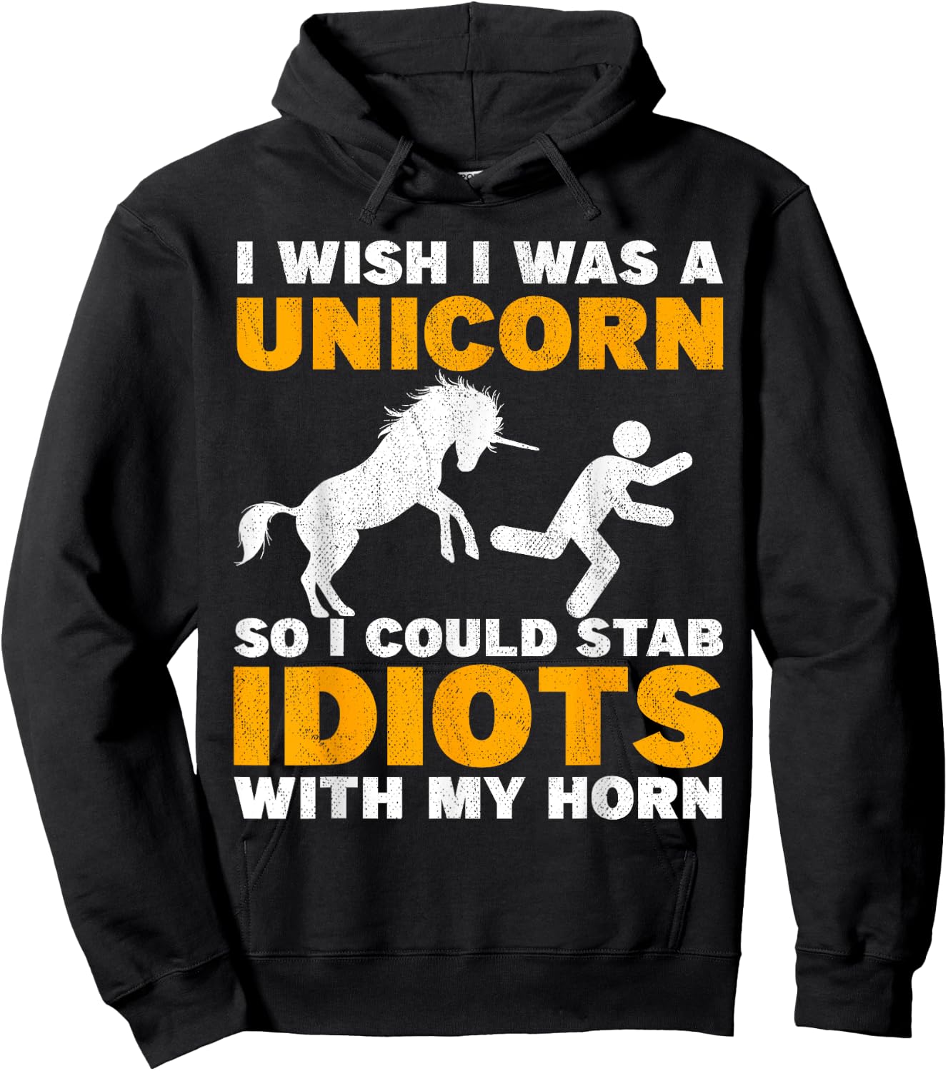 Funny sarcastic sarcasm unicorn horn adult humor offensive Hoodie - Hoodie | Black