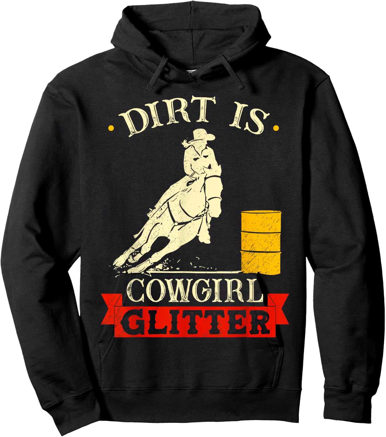 Barrel Racing Dirt Is Cowgirl Glitter Women's Rodeo Outfit Hoodie - Hoodie | Black