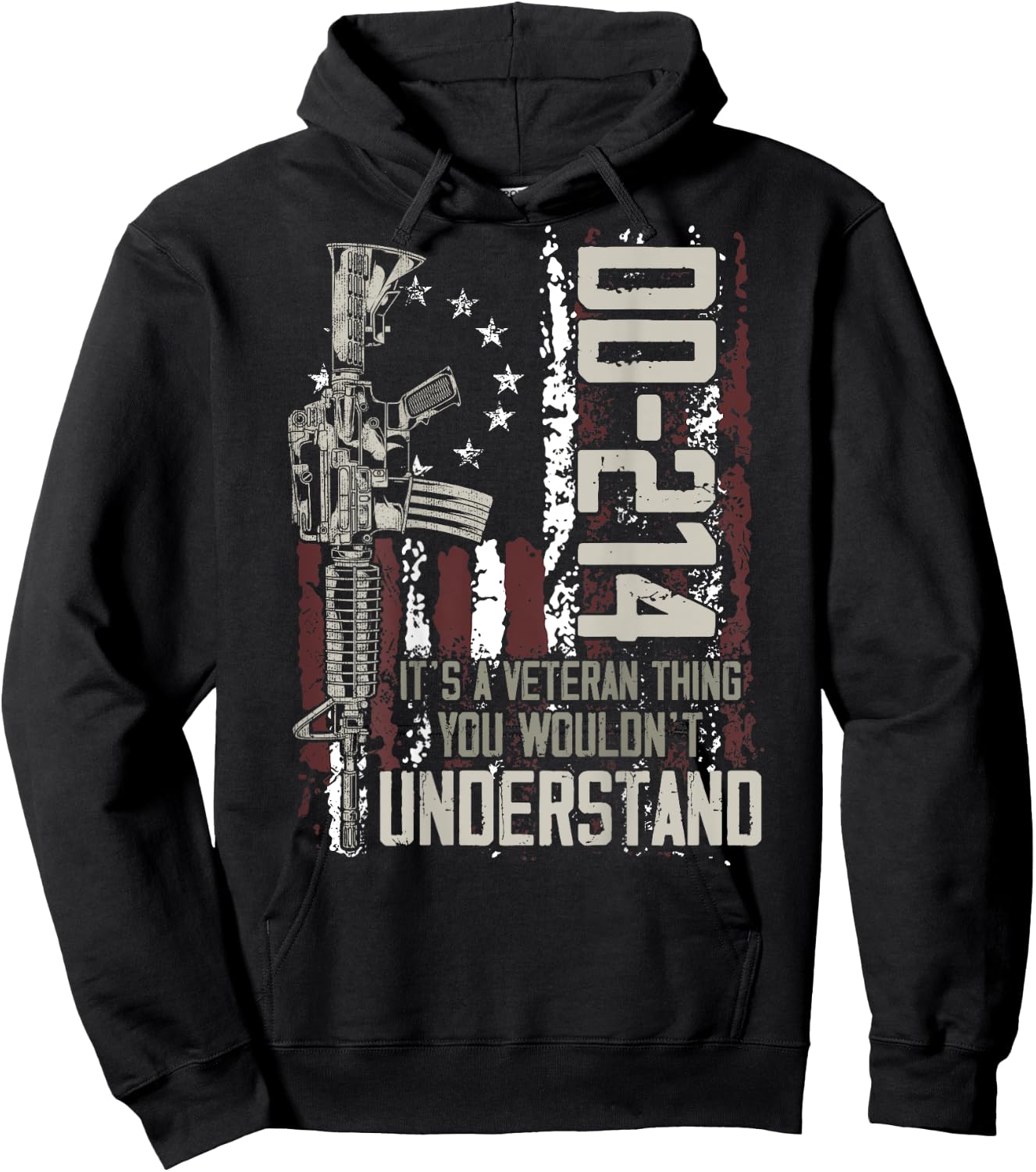 DD-214 It's A Veteran Thing You Wouldn't Understand on back Hoodie - Hoodie | Black