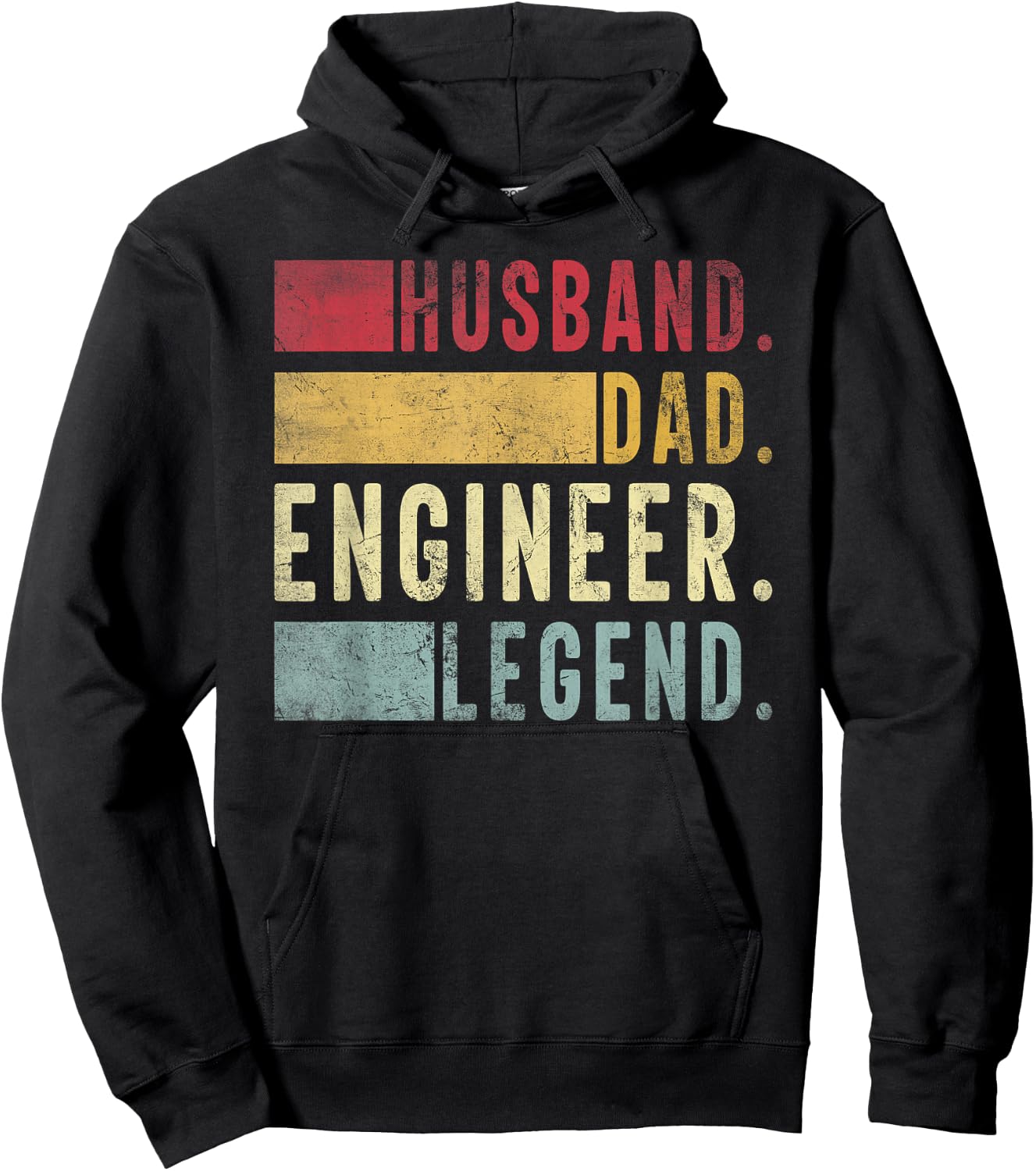 Husband Dad Engineer Legend Father's Day Engineer Dad Hoodie - Hoodie | Black