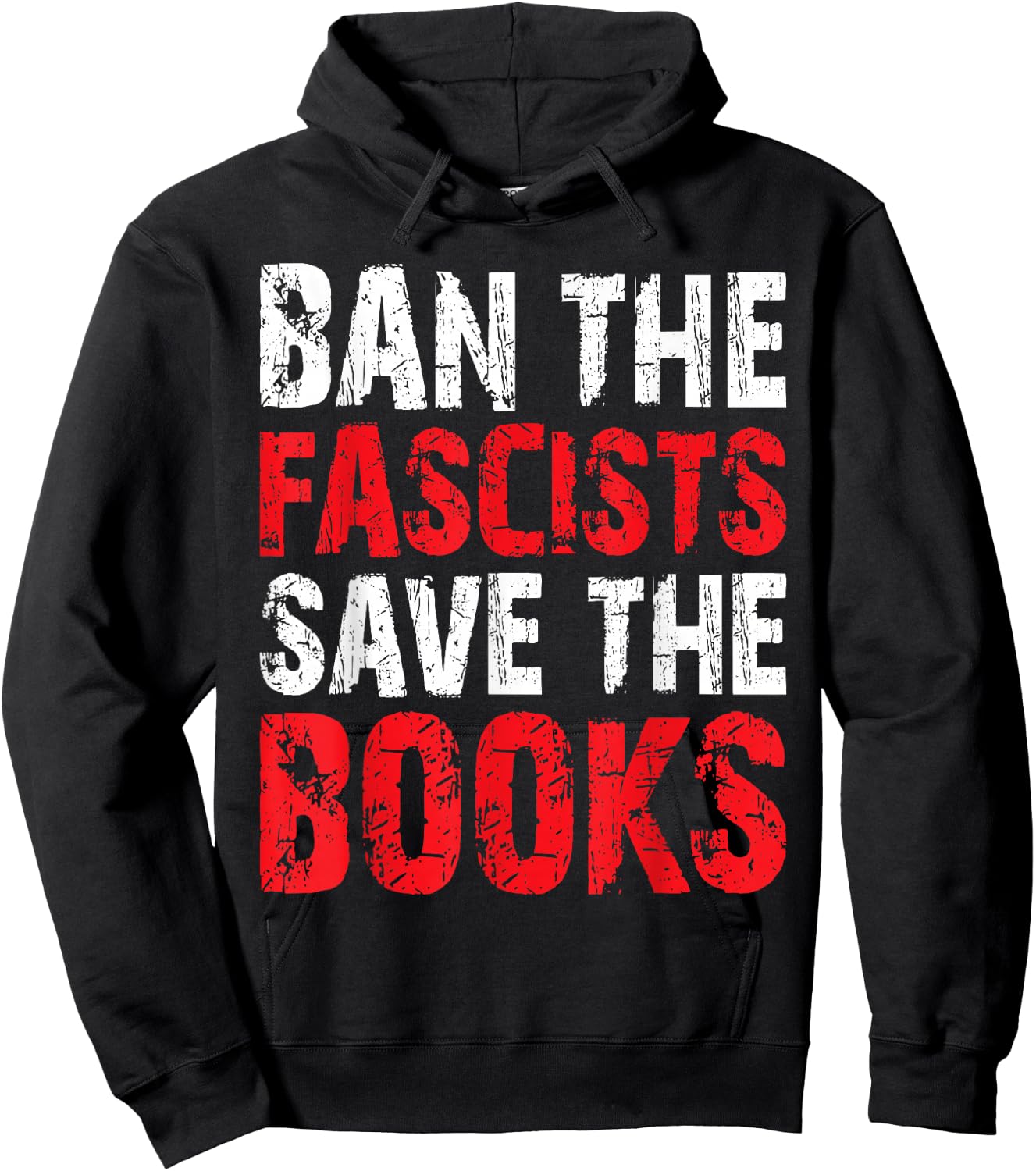 Ban The Fascists Save The Books Funny Book Lover Worm Nerd Hoodie - Hoodie | Black