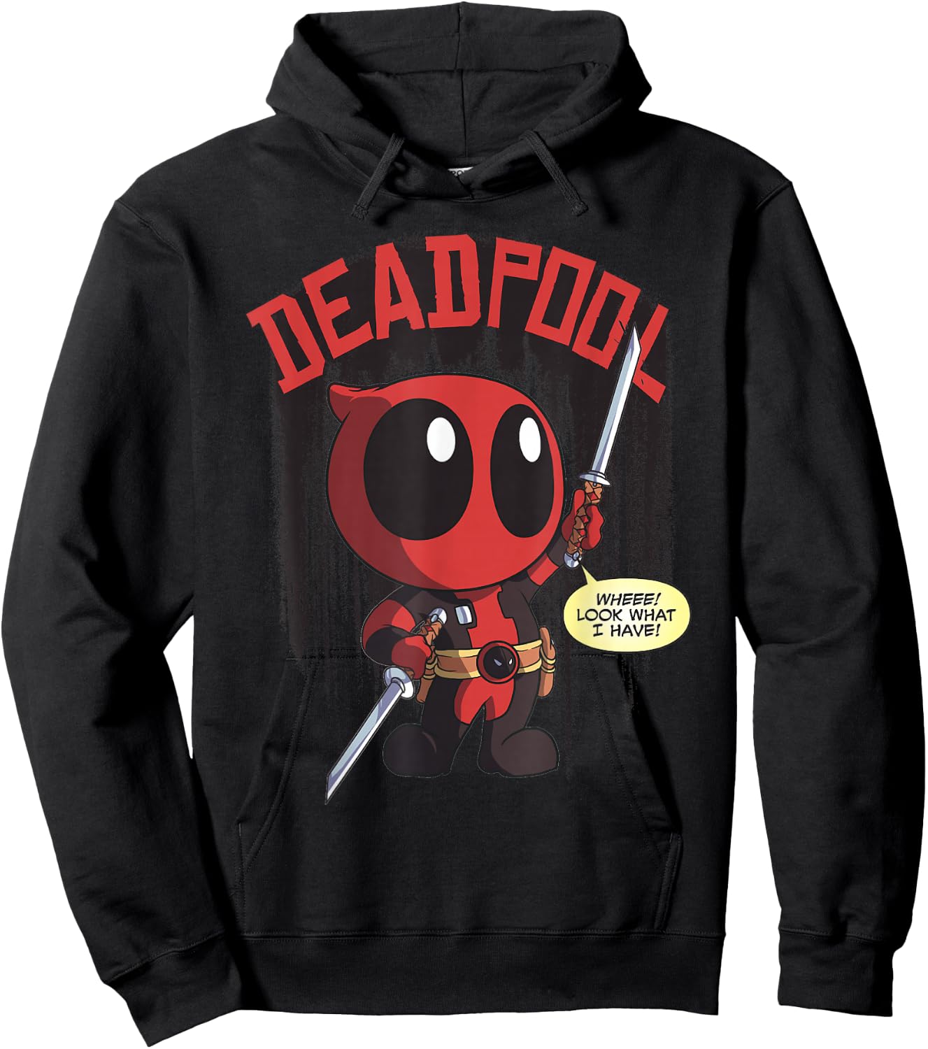 Marvel Deadpool Wheee Look What I Have Portrait Hoodie - Hoodie | Black