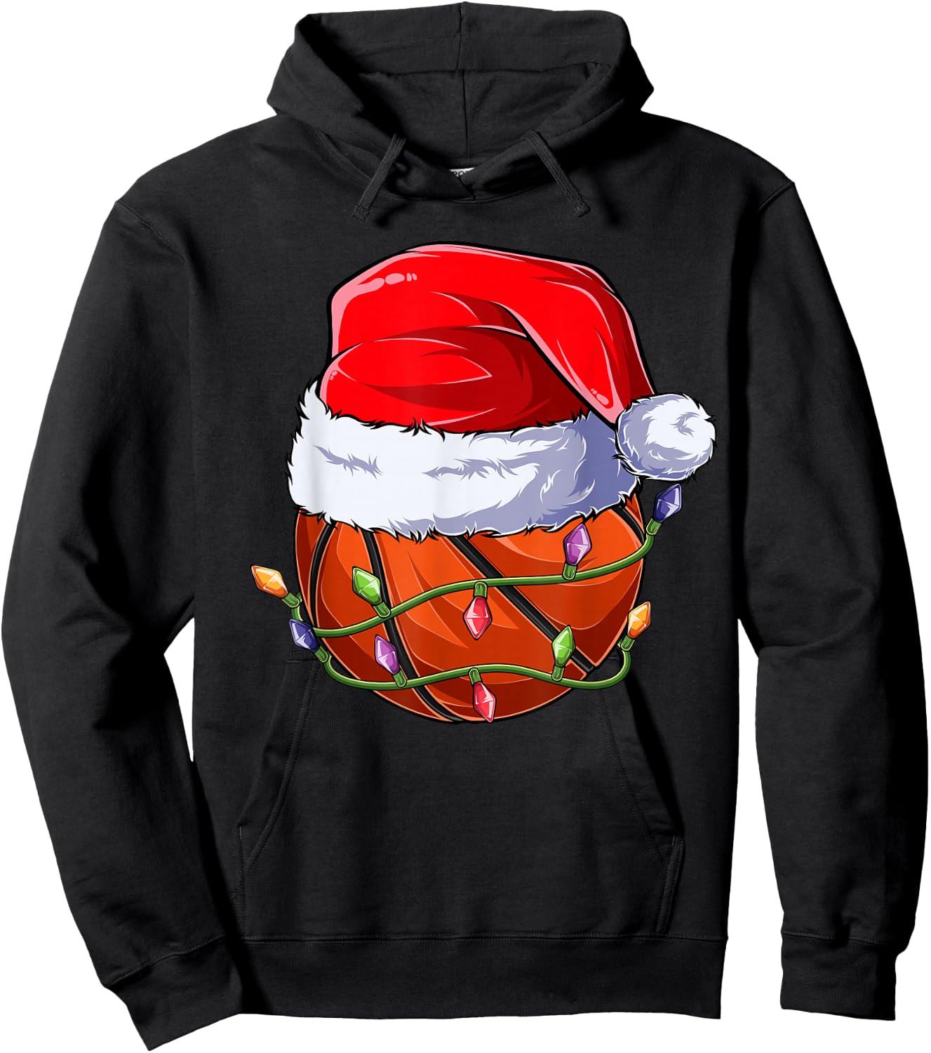 Basketball Christmas Boy Apparel, Funny Santa Sport Men Kids Hoodie - Hoodie | Black