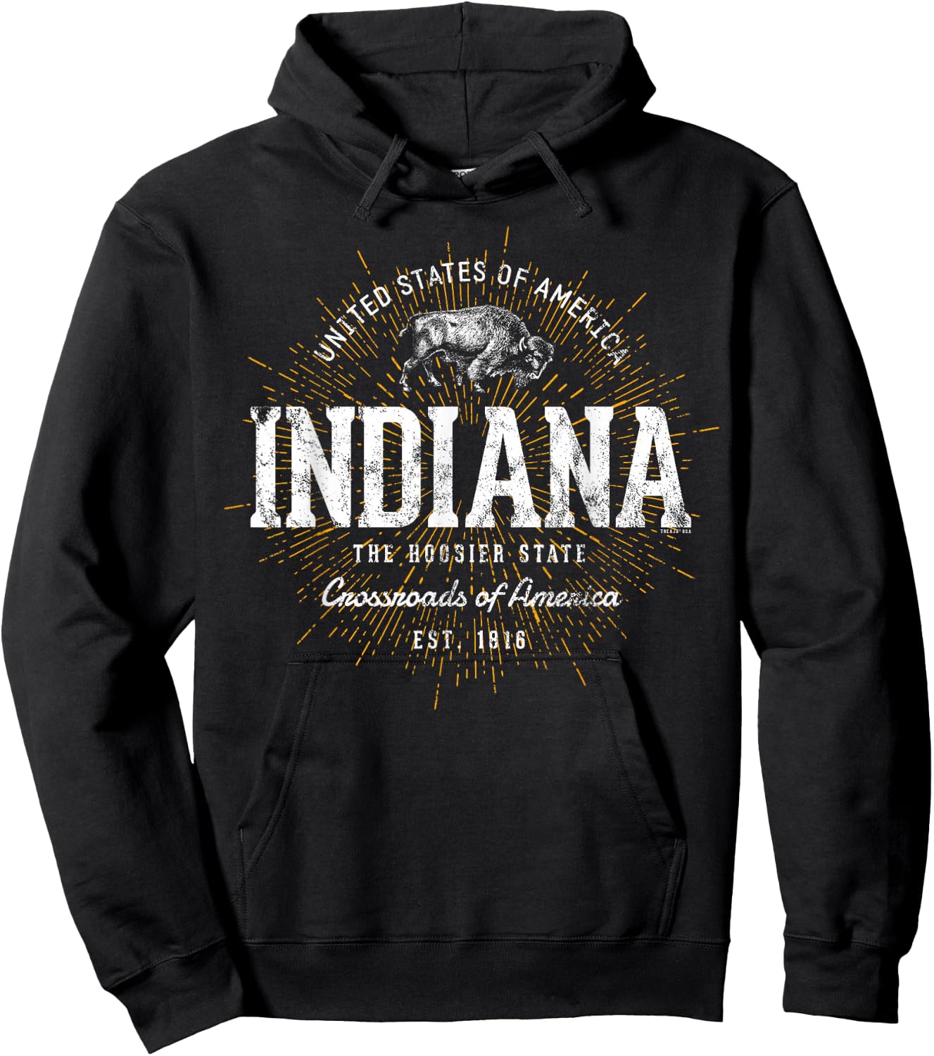 Vintage State of Indiana Retro Hoodie - Hoodie | Black