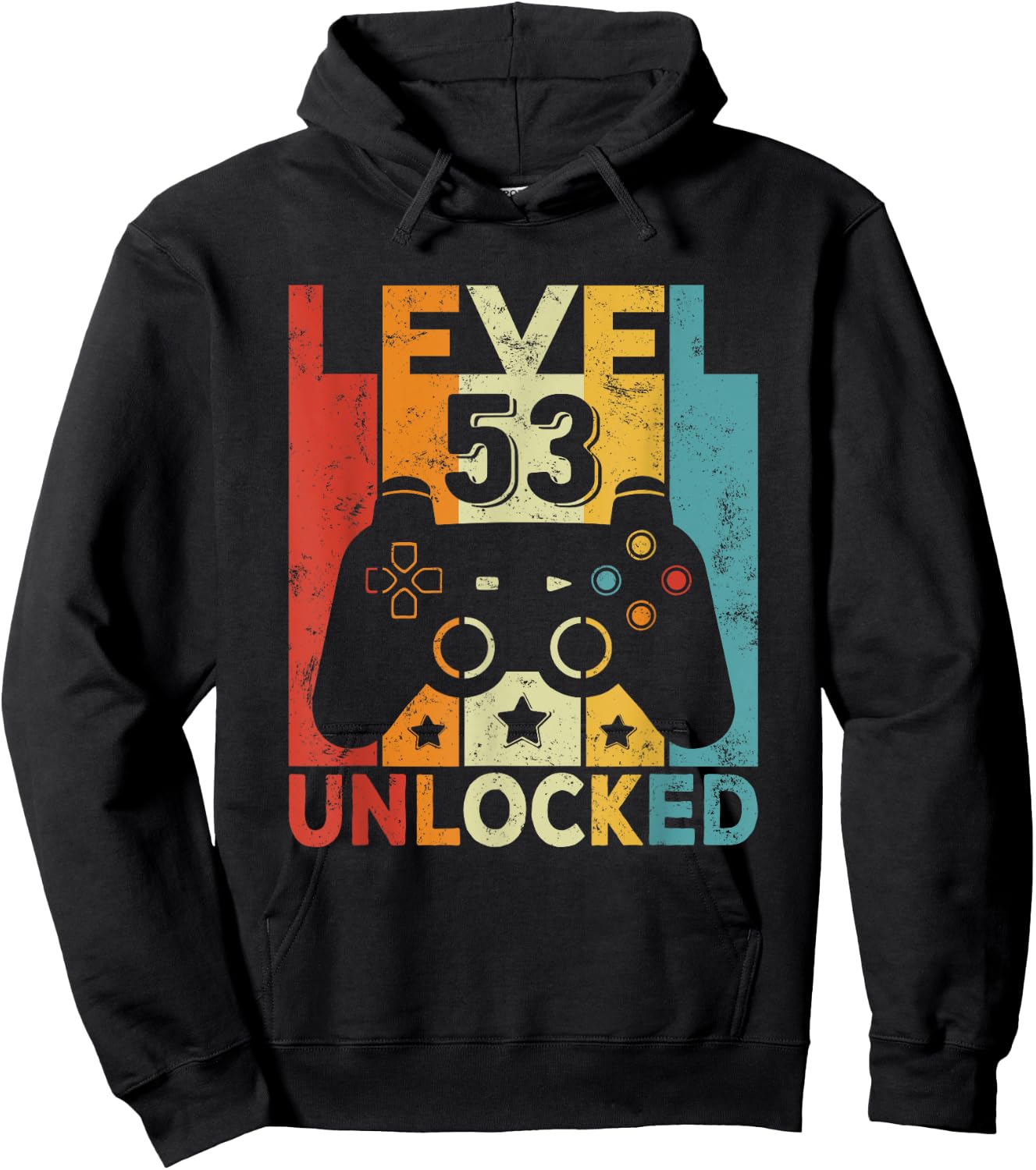 53 Years Old Men Women 1971 Birthday Level 53 Unlocked Gamer Hoodie - Hoodie | Black