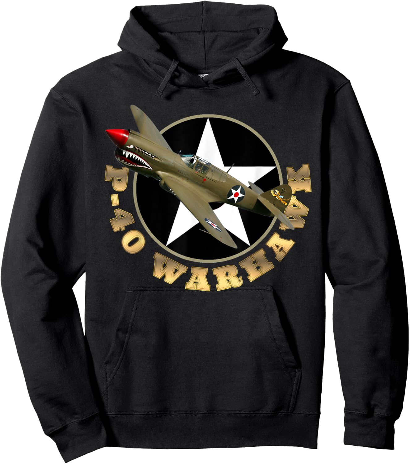P-40 Warkhawk Fighter Aircraft WW2 Airplane Military Gift Hoodie - Hoodie | Black