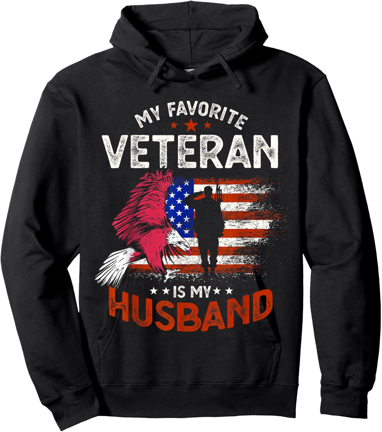 My Favorite Veteran Is My Husband Hoodie - Hoodie | Black