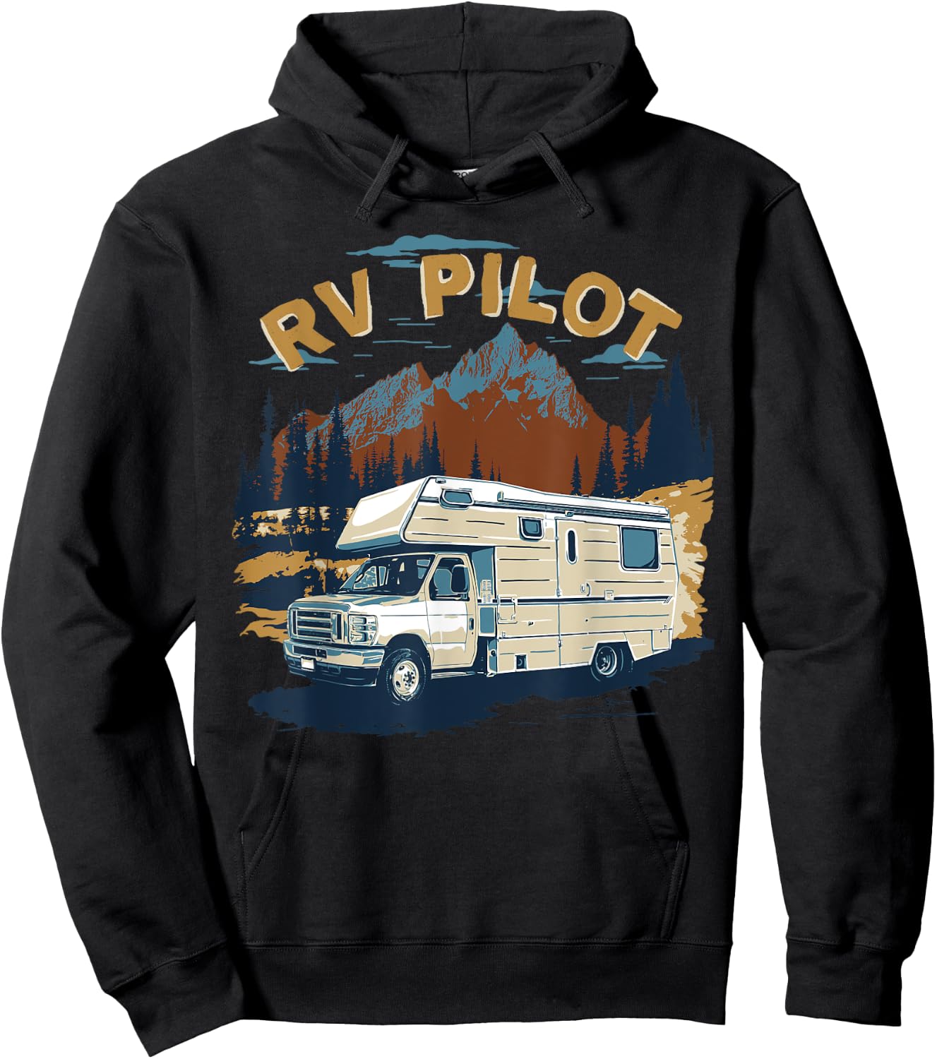 RV Road Trip Travel RV Pilot - Men's -Adults Classic Fit Short Sleeve Black - Small Hoodie - Hoodie | Black
