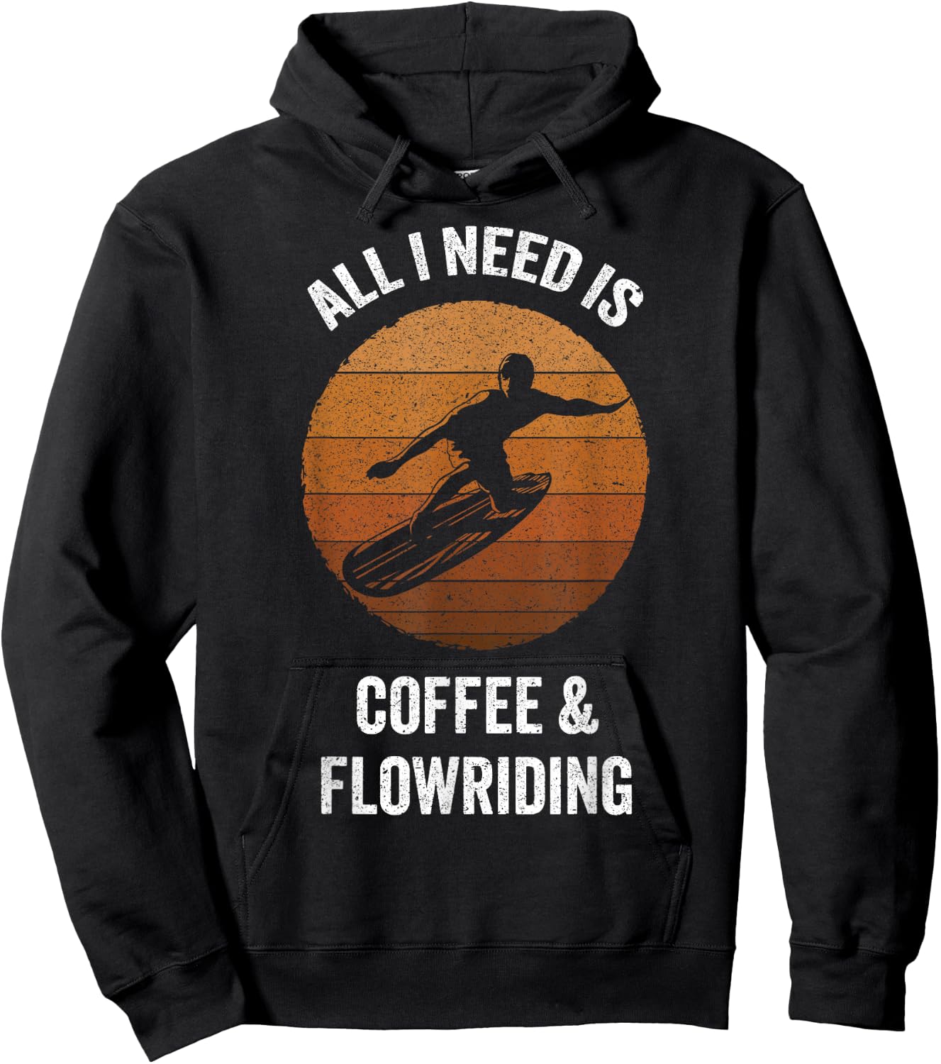 All I Need Coffee & Flowriding | Vintage Flowboarding Hoodie - Hoodie | Black