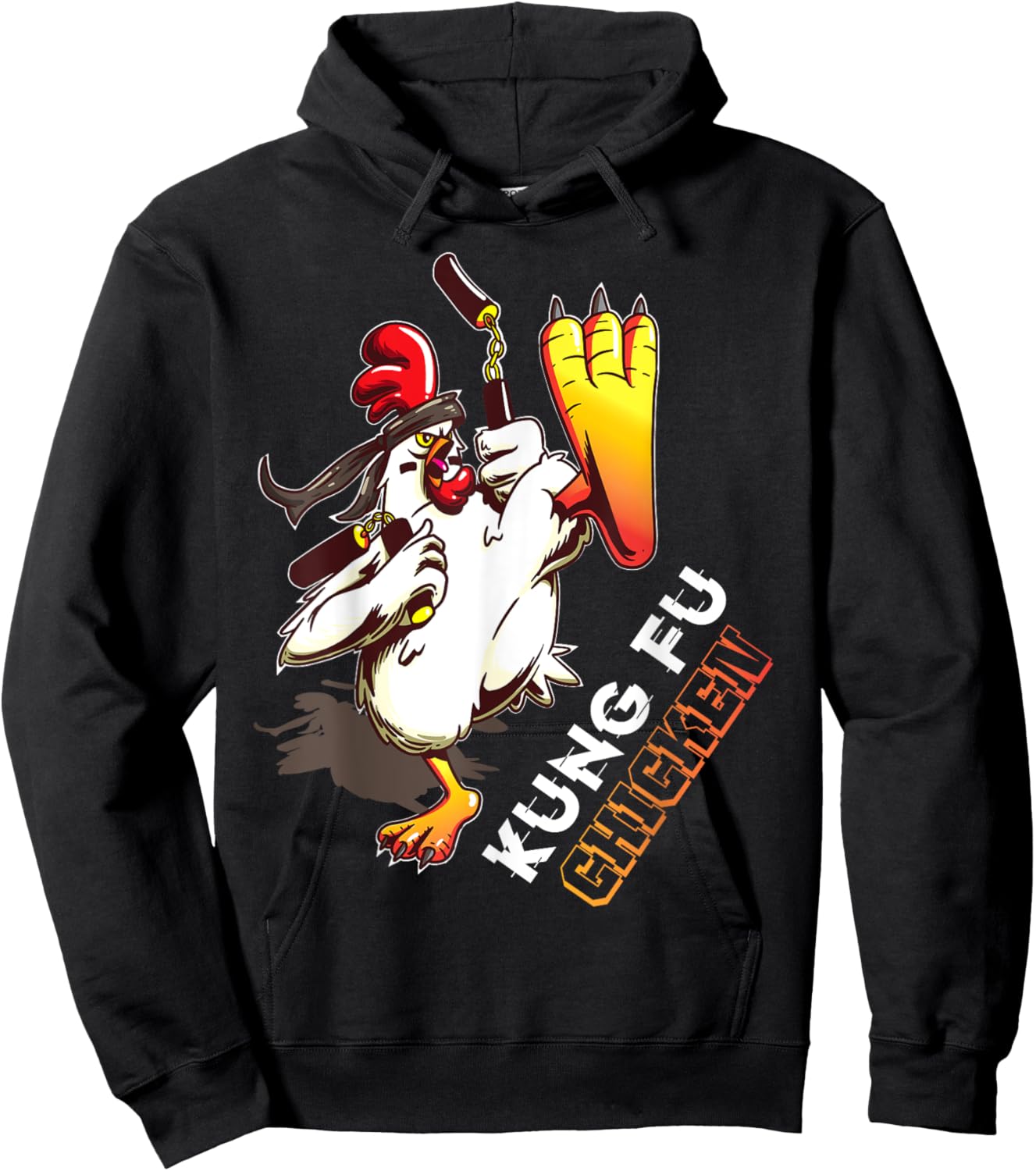 Kung Fu Chicken - Crazy Chicken Funny Martial Arts Hoodie - Hoodie | Black