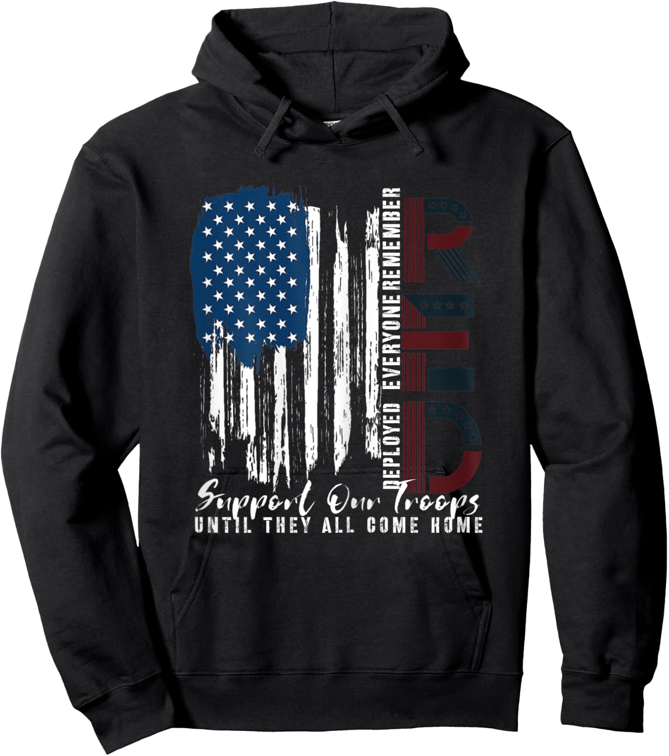 On Friday We Wear Red Friday Military Support troops US Flag Hoodie - Hoodie | Black