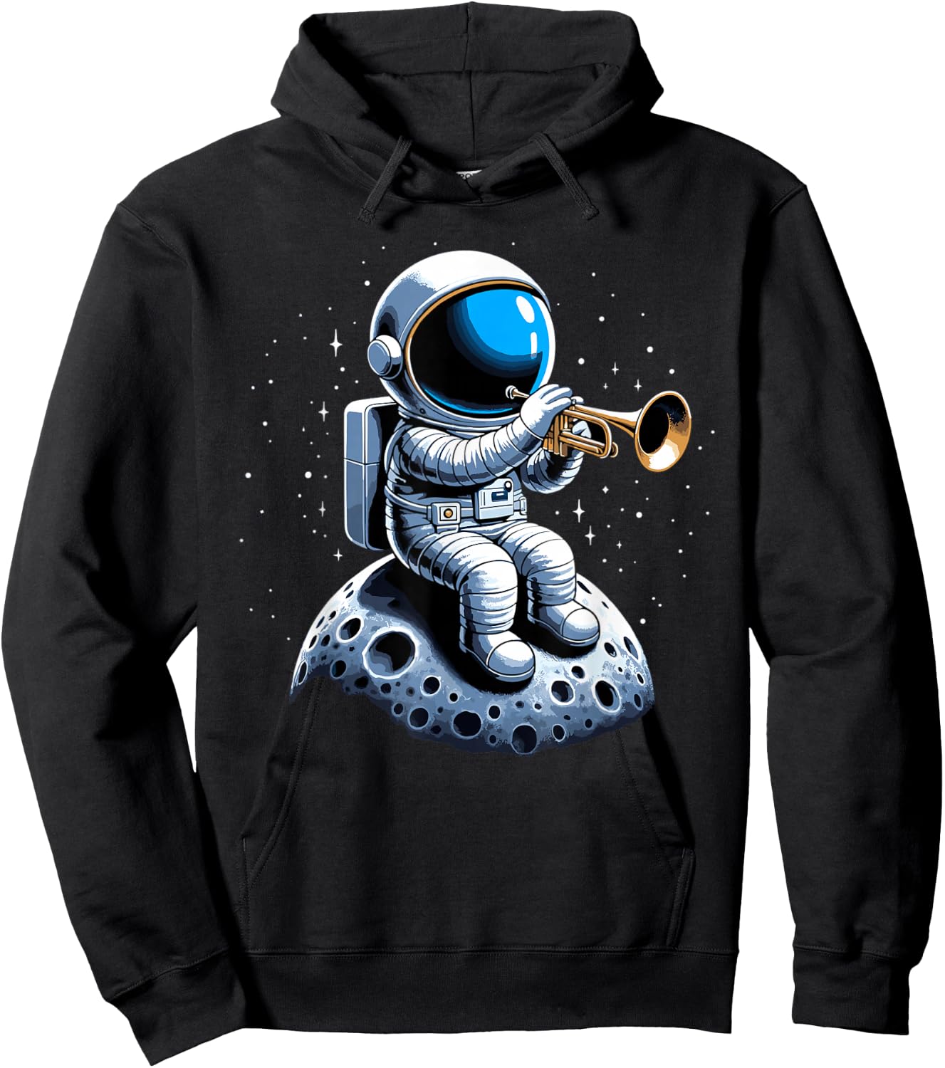 Astronaut Play Trumpeter Trumpet Hoodie - Hoodie | Black