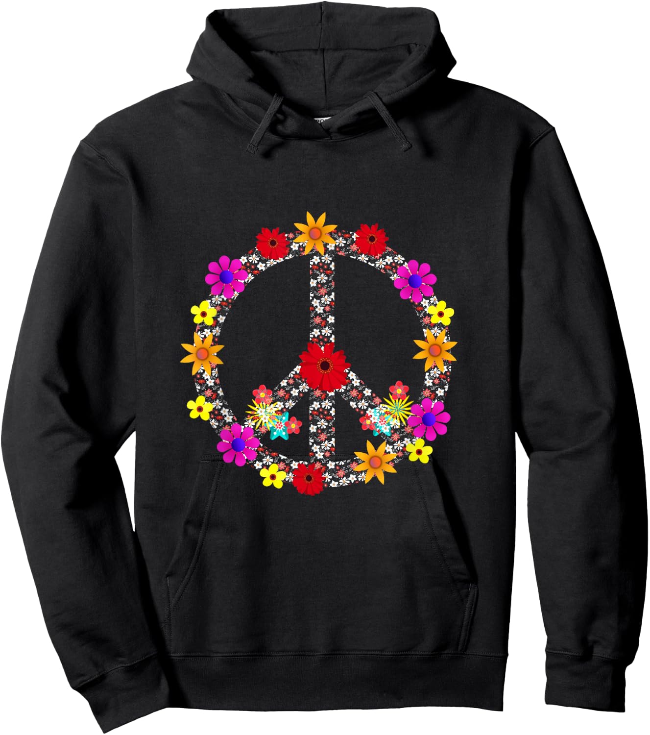 Outdoor Flower Peace Sign Pajamas Symbol for Kids Hoodie - Hoodie | Black