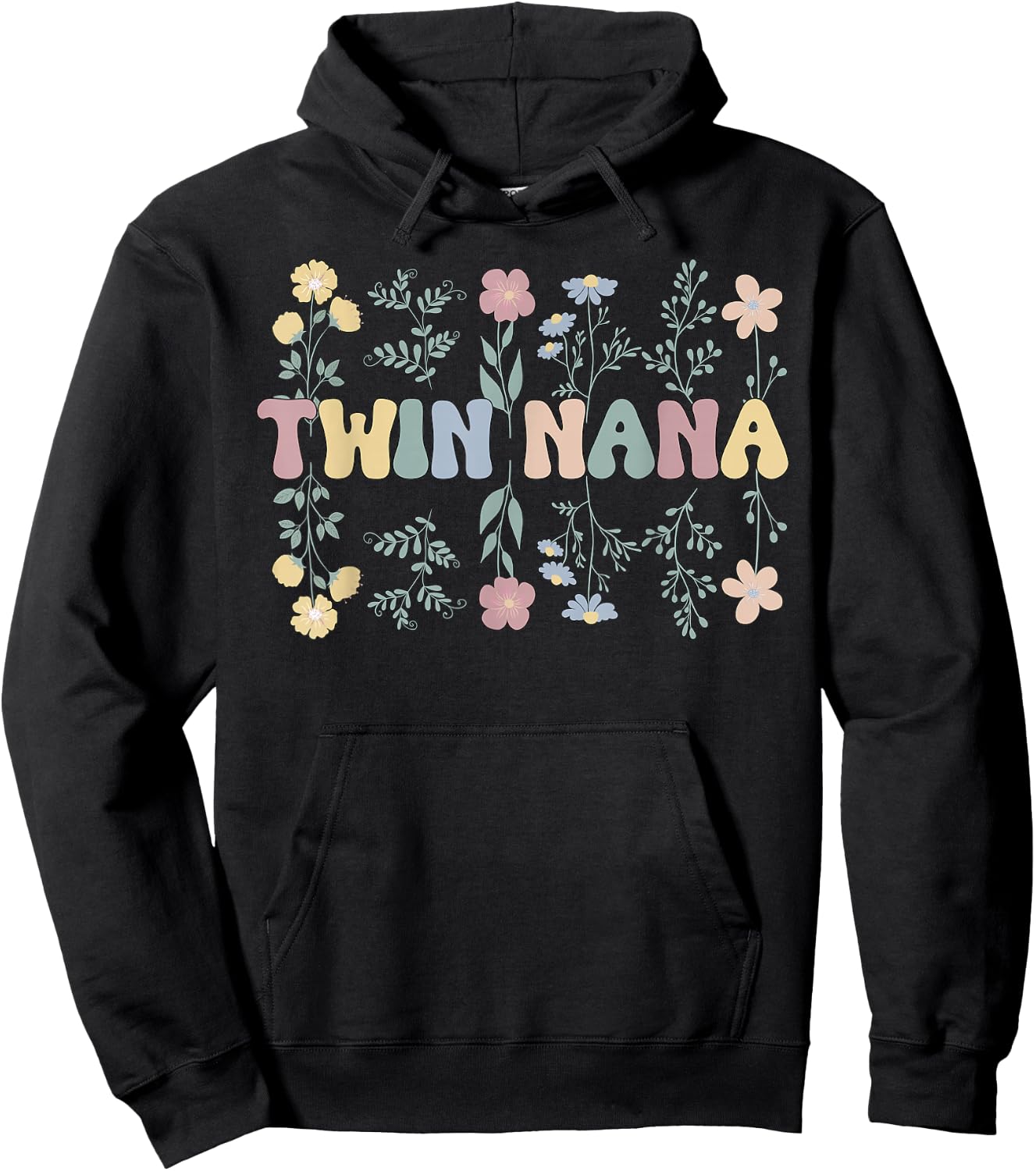 Twin Nana Appreciation Grandma Nana Of Twins Hoodie - Hoodie | Black