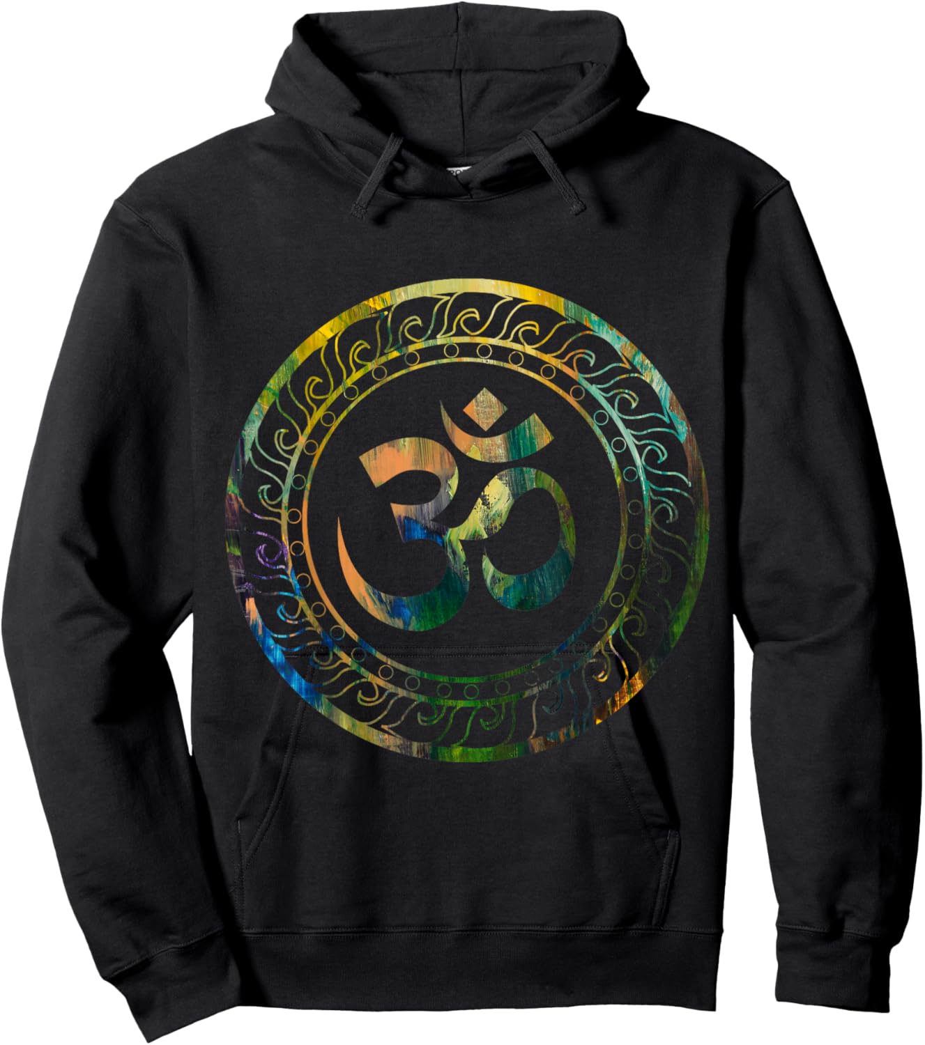 Zen Gift Ideas Om Ohm Aum Buddhism Symbol Yoga Sanskrit -Adults Black Short Sleeve Classic Fit Hoodie - Hoodie | Black
