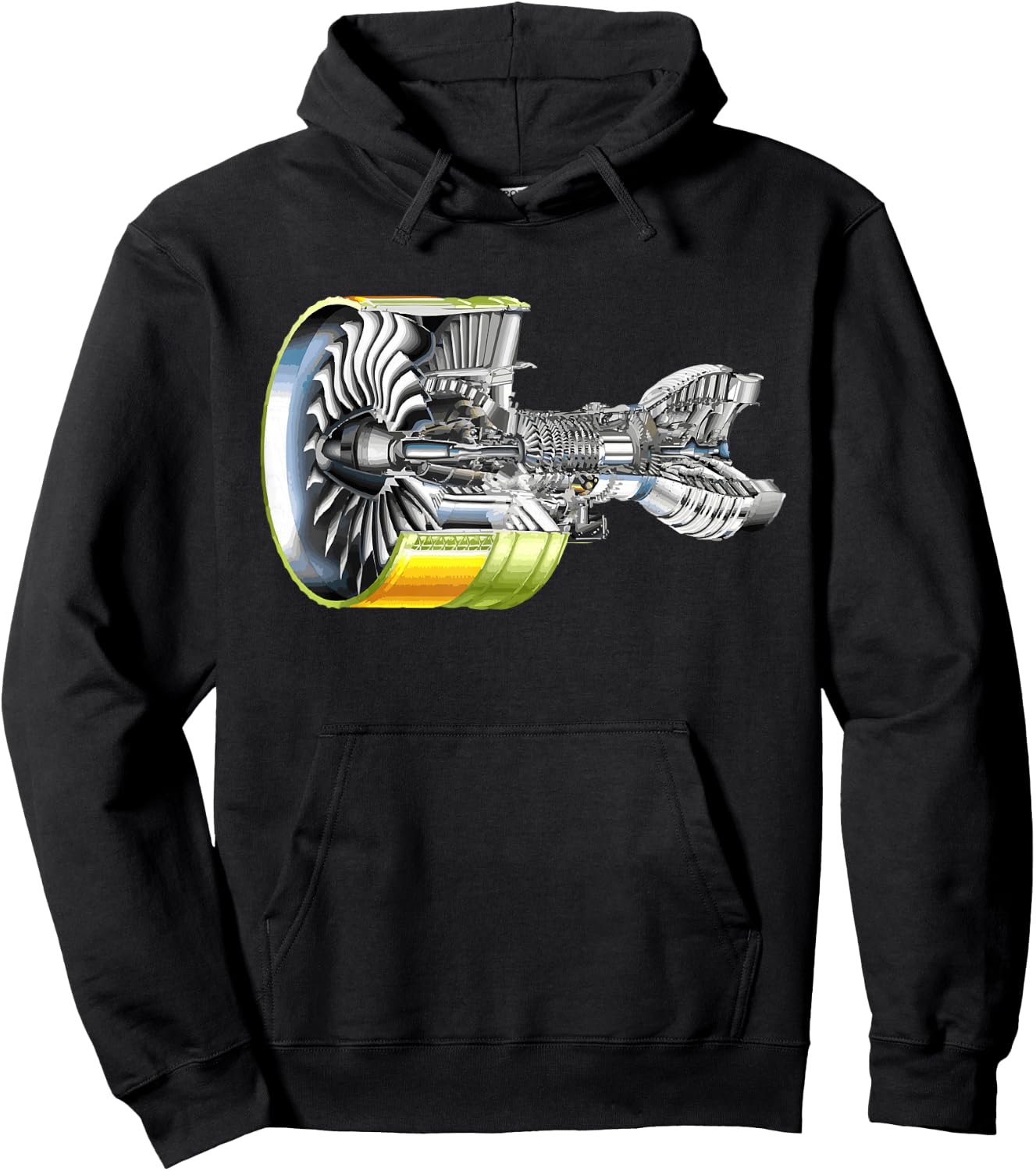 Aircraft Jet Engine Realistic Airplane Pilot Lover Gift Hoodie - Hoodie | Black