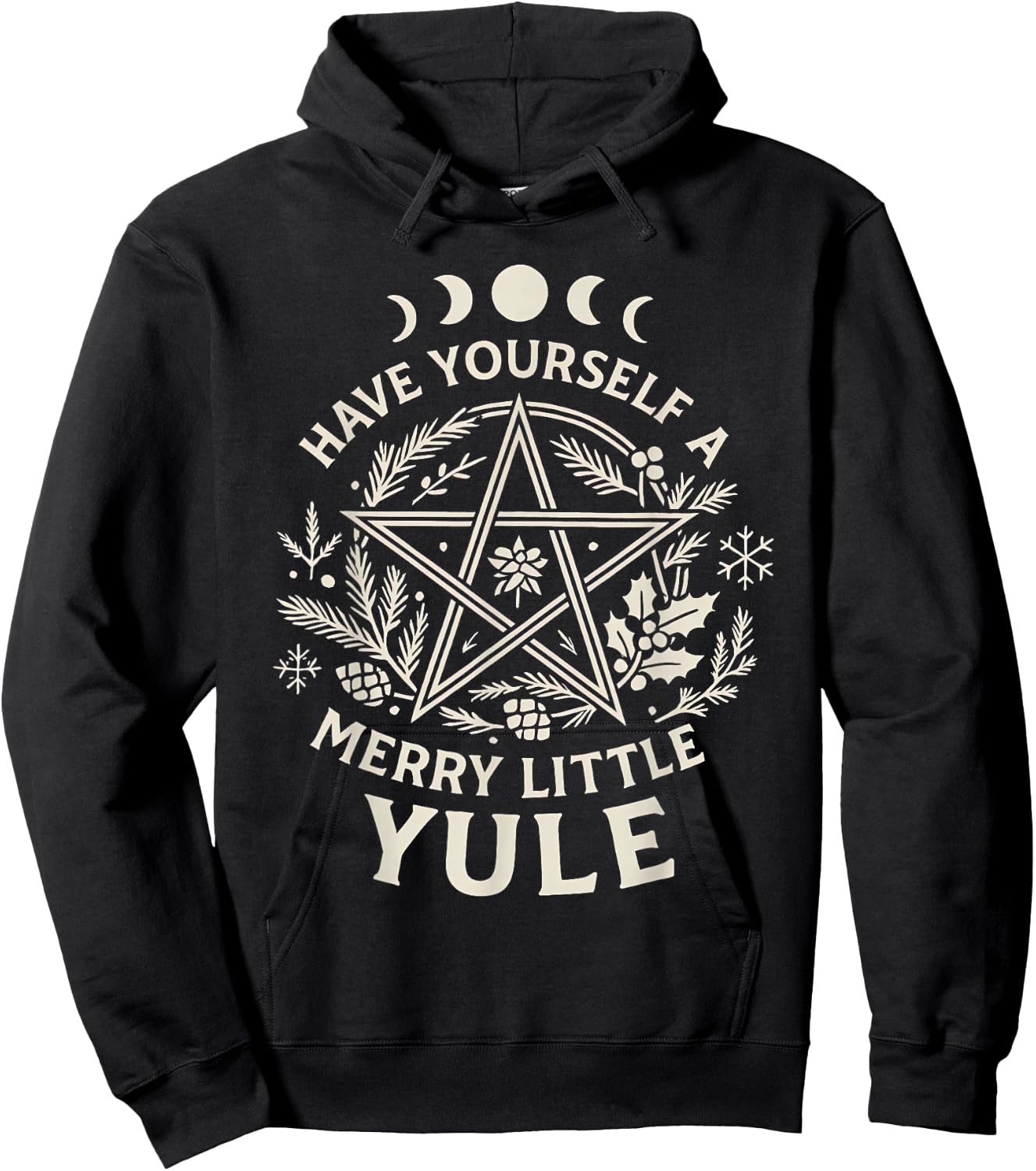Celestial Have Yourself A Merry Little Solstice Yule Xmas Hoodie - Hoodie | Black