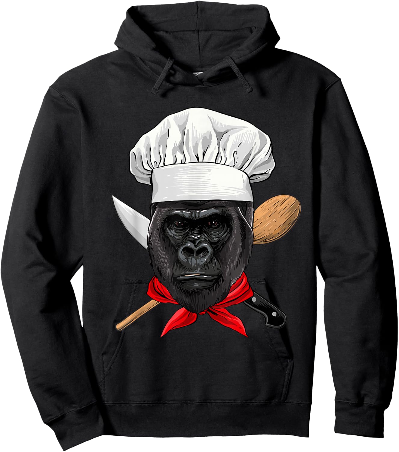Gorilla Chef Great Ape Gorilla Primate Animal, Cooking Lover Hoodie - Hoodie | Black