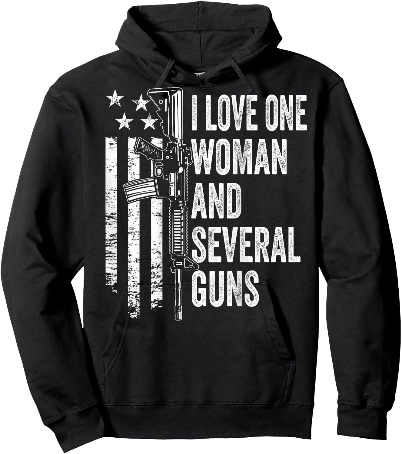 I Love One Woman And Several Guns - Husband Funny Gun Hoodie - Hoodie | Black