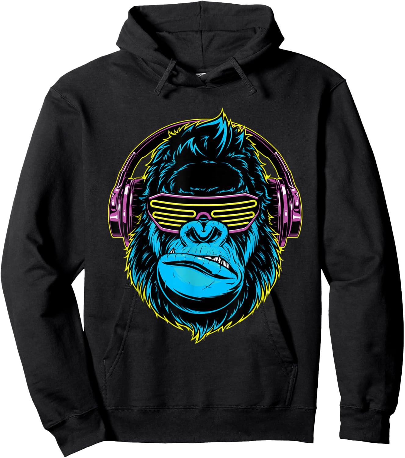 Dj Gorilla Sunglasses Headphones Music For Boys Men Kids Hoodie - Hoodie | Black