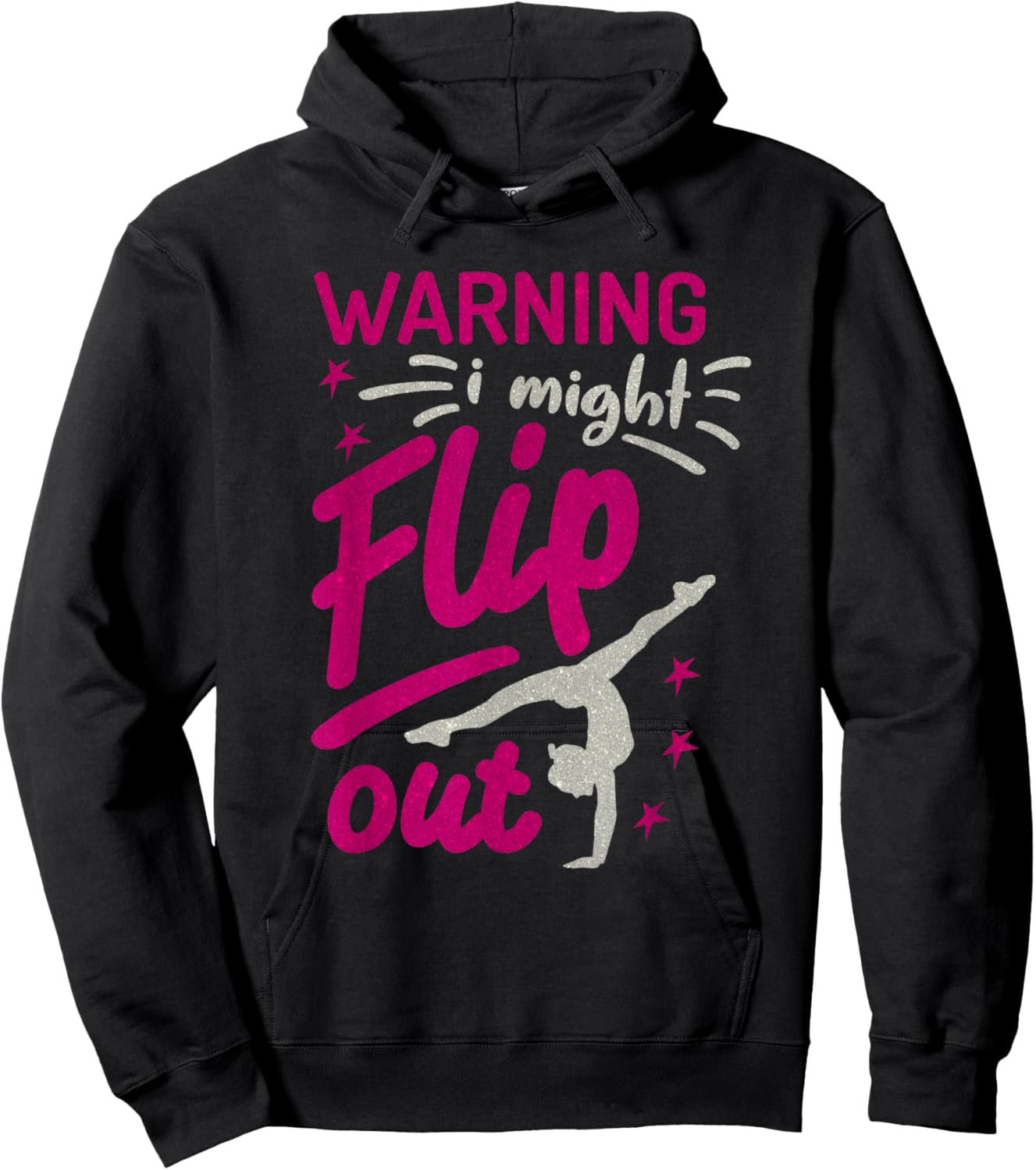 I Might Flip Out Funny Gymnastics Cheerleading Gymnast Girls Hoodie - Hoodie | Black