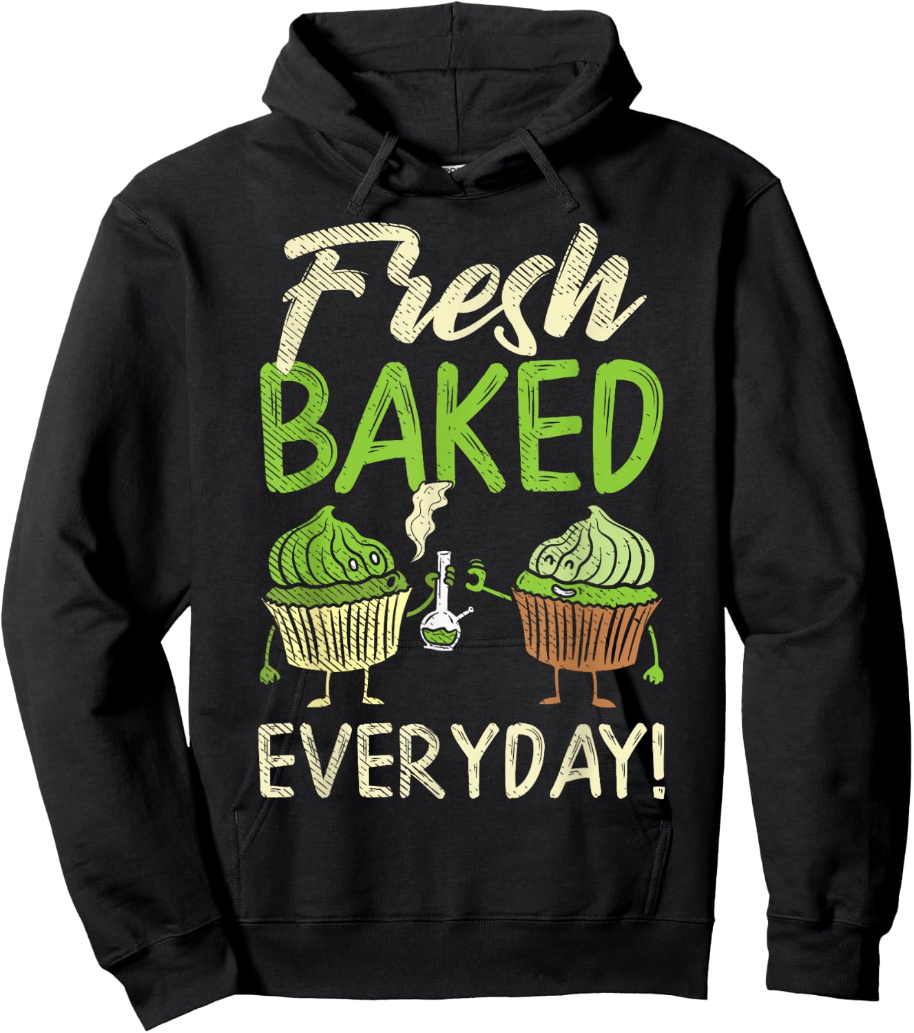 Fresh Baked Weed Cannabis Cupcake Baker Marijuana 420 Gift Hoodie - Hoodie | Black