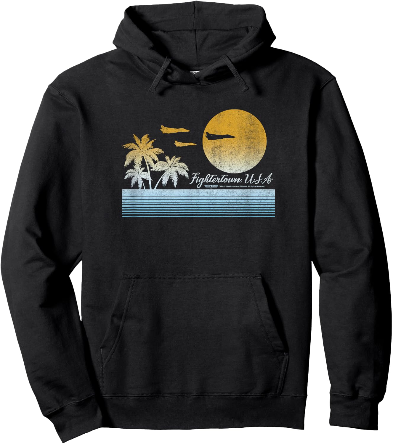 Top Gun Fightertown, USA Sunset Poster Hoodie - Hoodie | Black