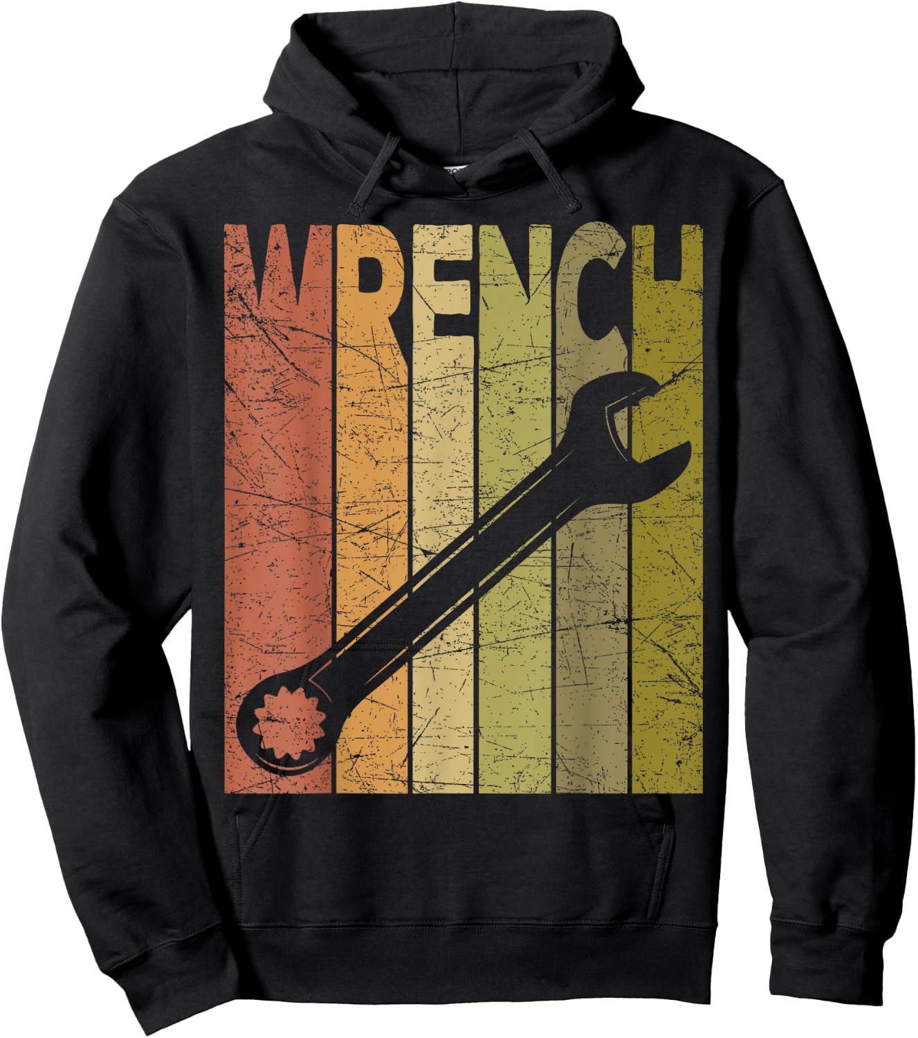 Mechanic Wrench Vintage Handyman Retro Repairman Hoodie - Hoodie | Black