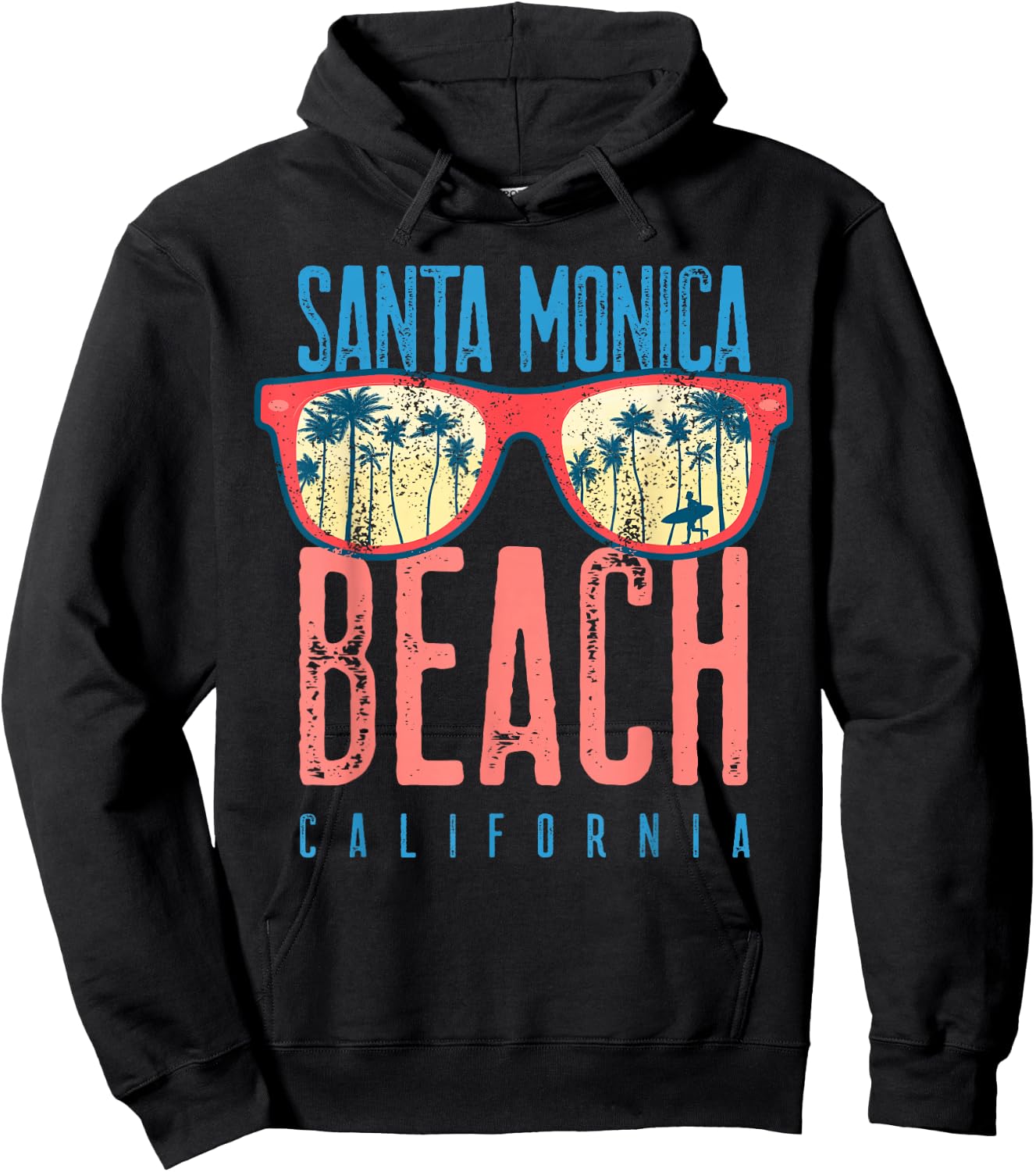 Santa Monica Shirt Beach California Family Vacation Summer Hoodie - Hoodie | Black