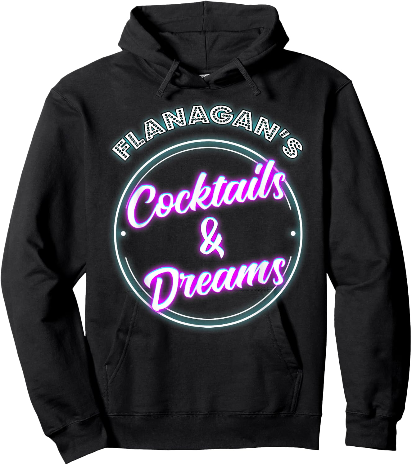 Retro Flanagan's Cocktail and Dreams Pub Owner Wine Drinker Hoodie - Hoodie | Black