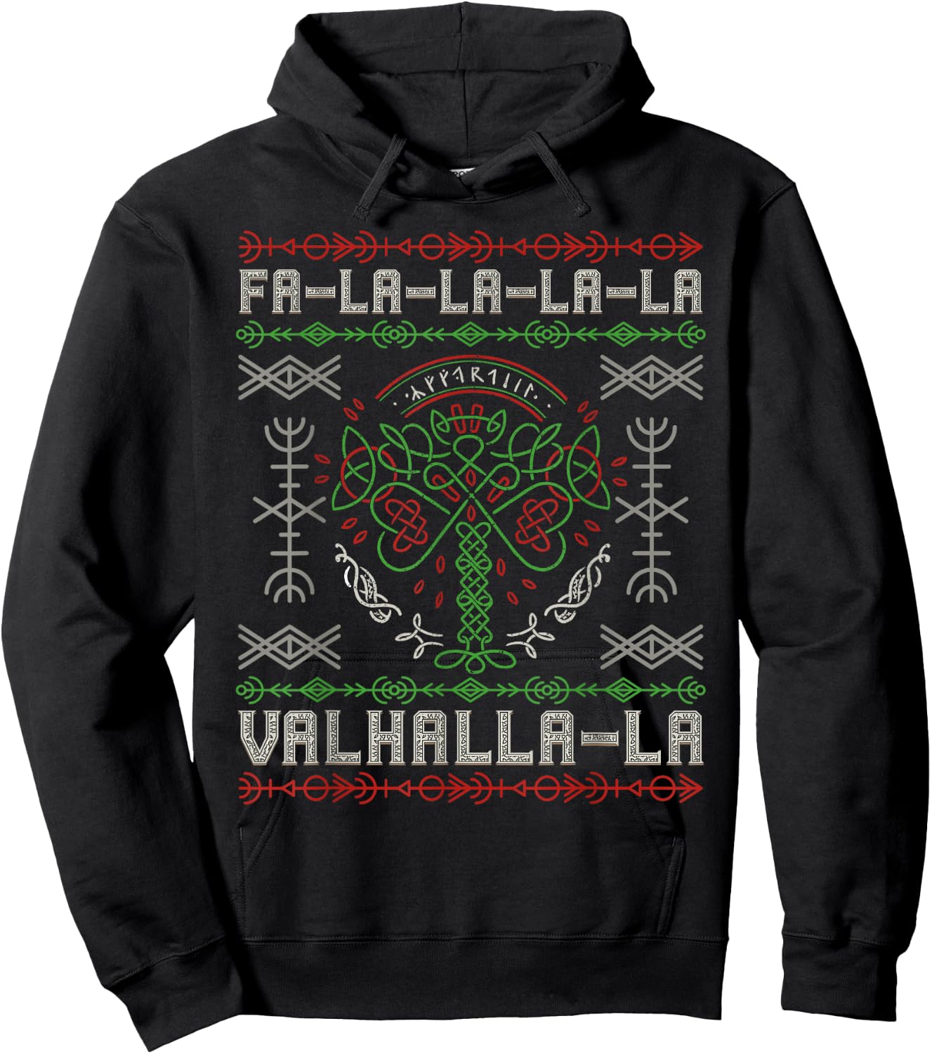 Norse Mythology - Viking Yule - Yggdrasil Christmas Tree Hoodie - Hoodie | Black